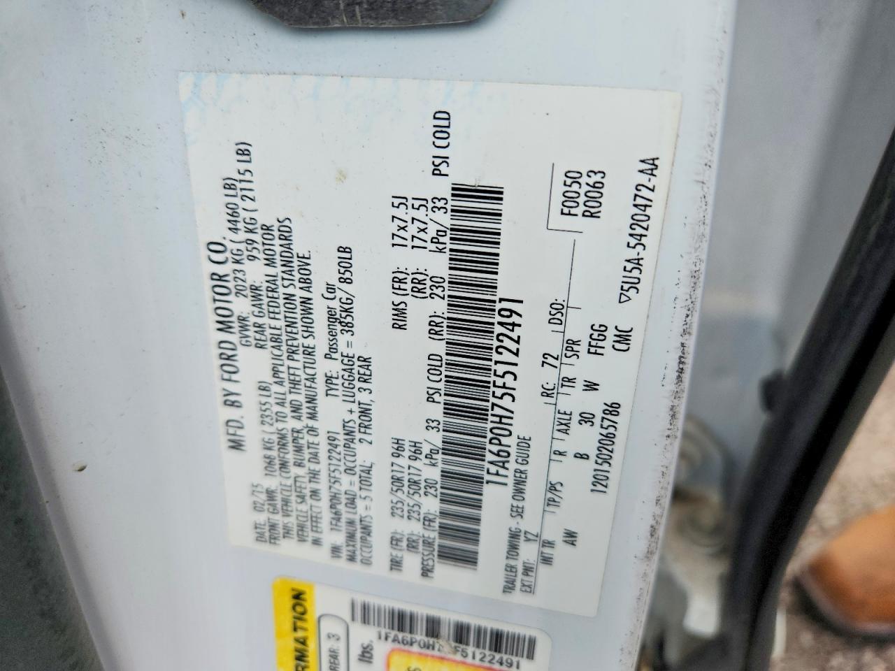2015 Ford Fusion Se White vin: 1FA6P0H75F5122491