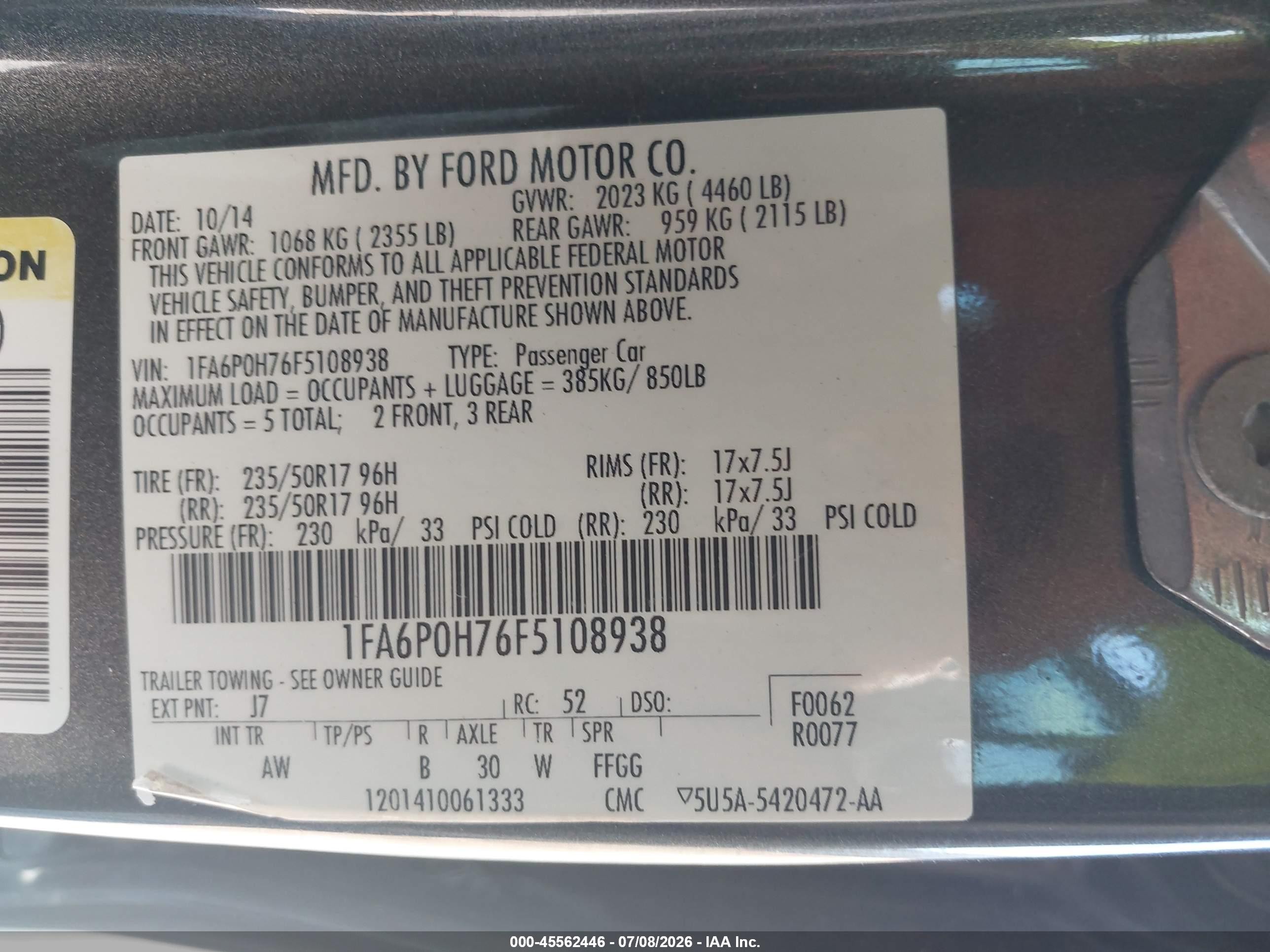2015 Ford Fusion Se Gray vin: 1FA6P0H76F5108938