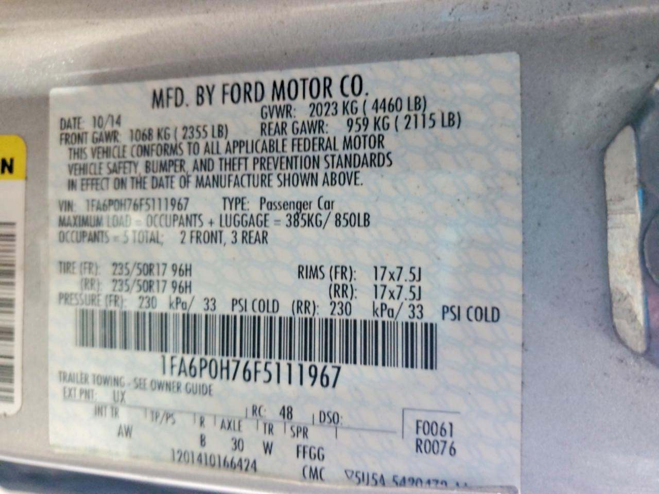 2015 Ford Fusion Se Silver vin: 1FA6P0H76F5111967