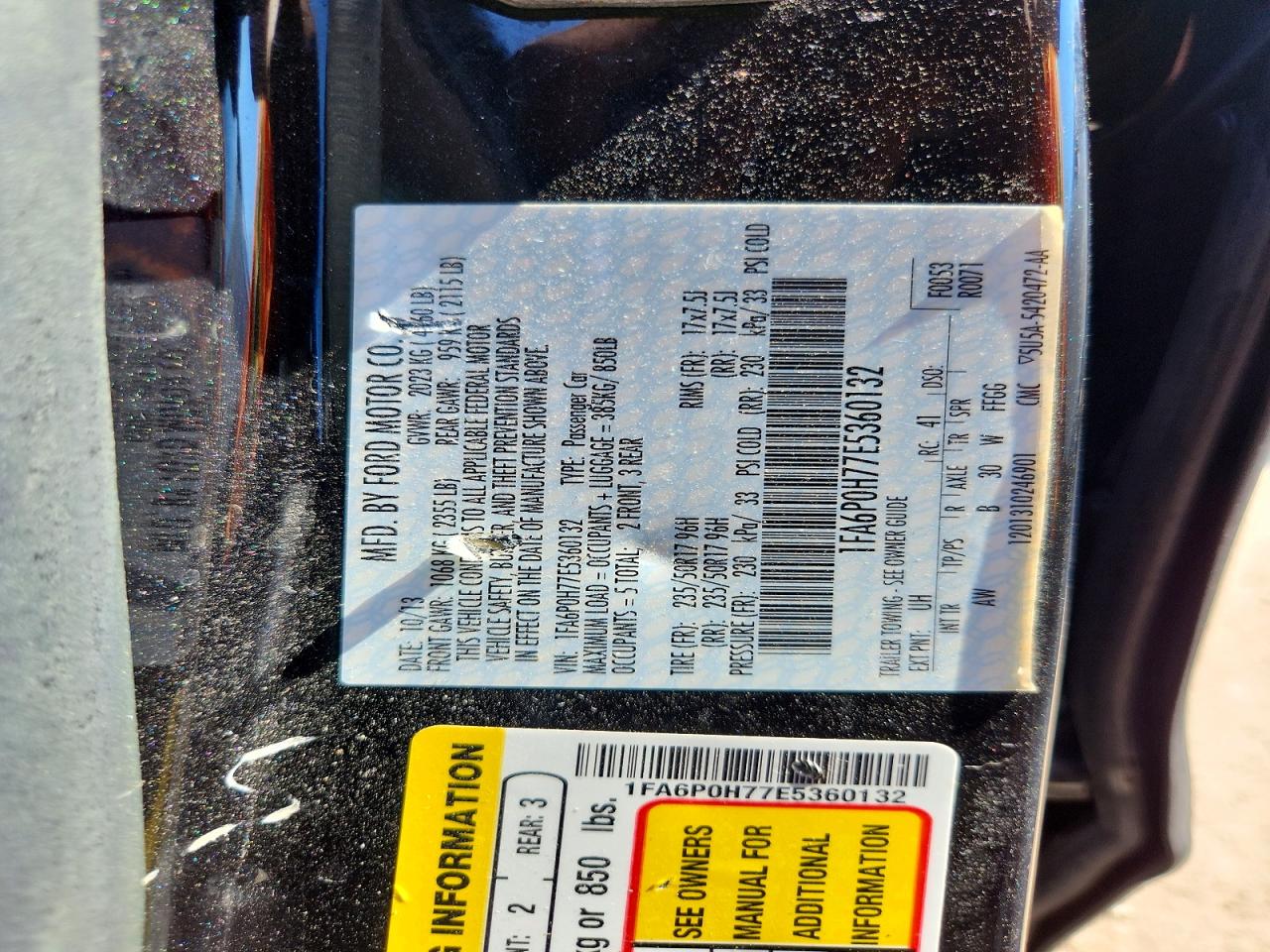 2014 Ford Fusion Se Black vin: 1FA6P0H77E5360132
