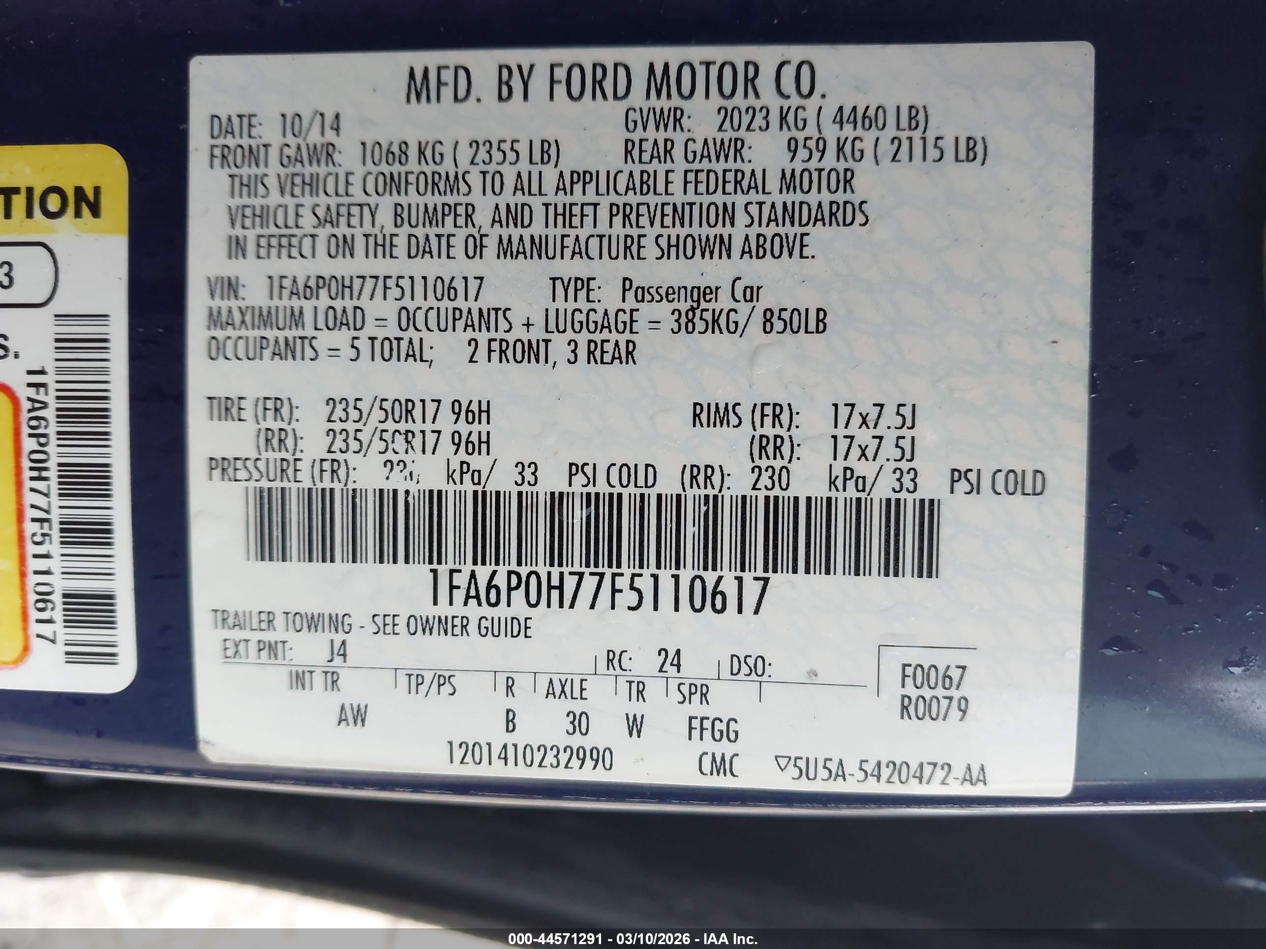 2015 Ford Fusion Se Blue vin: 1FA6P0H77F5110617