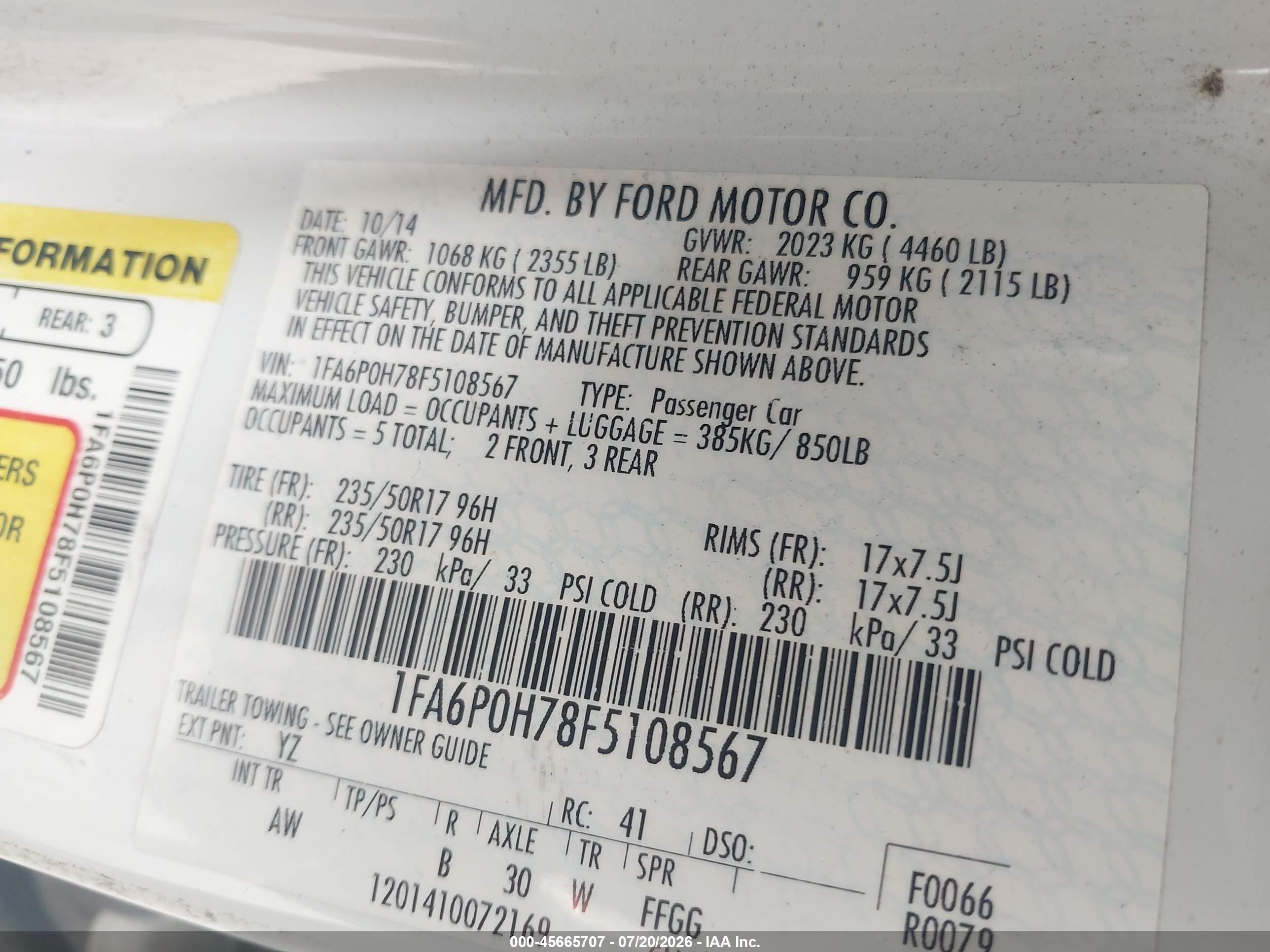 2015 Ford Fusion Se White vin: 1FA6P0H78F5108567