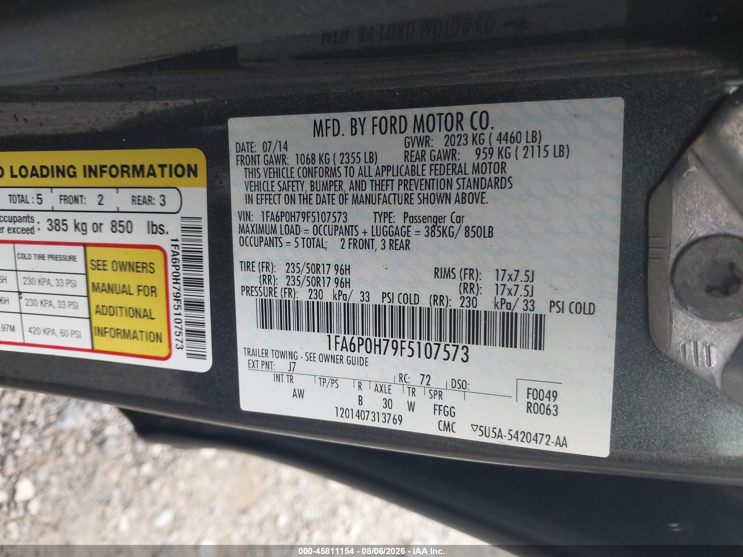 2015 Ford Fusion Se Gray vin: 1FA6P0H79F5107573