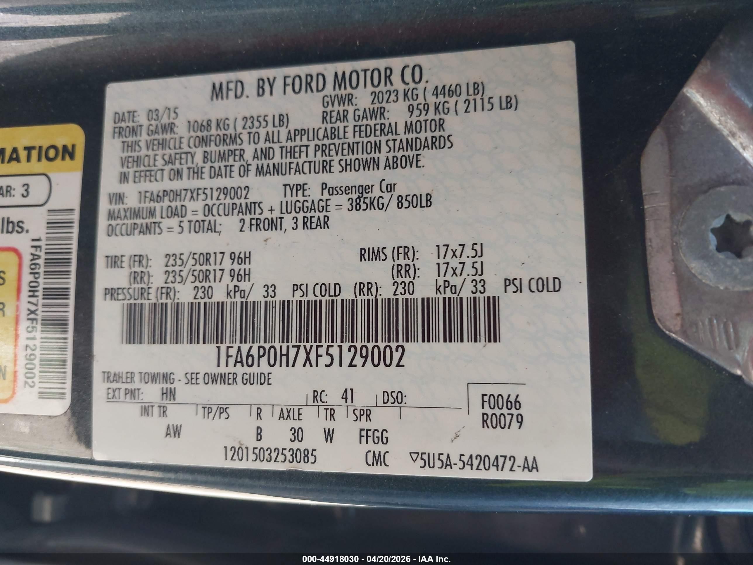 2015 Ford Fusion Se Green vin: 1FA6P0H7XF5129002