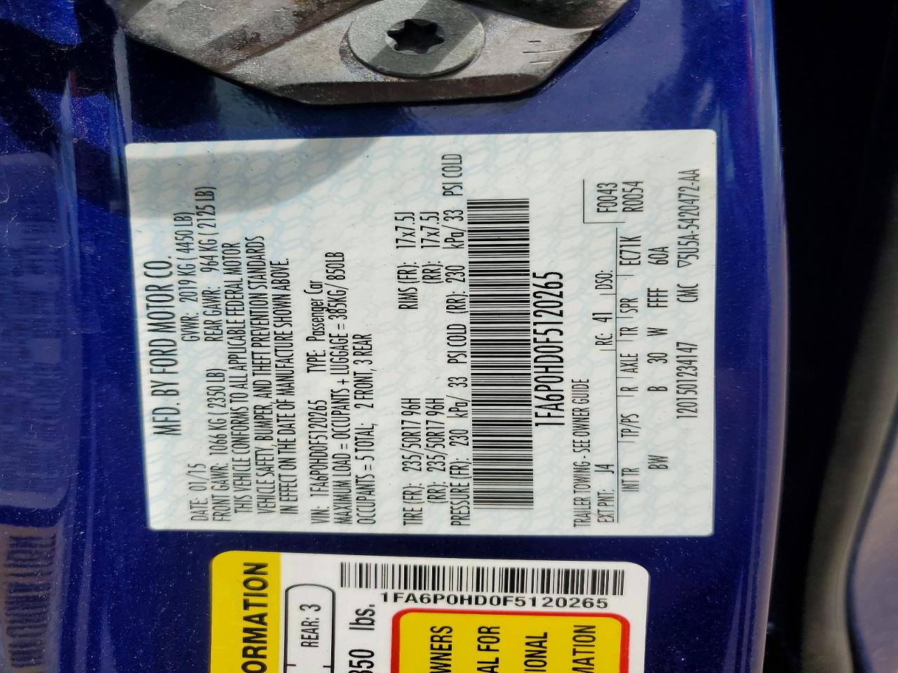 2015 Ford Fusion Se Blue vin: 1FA6P0HD0F5120265