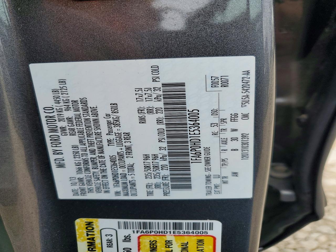 2014 Ford Fusion Se Gray vin: 1FA6P0HD1E5364005