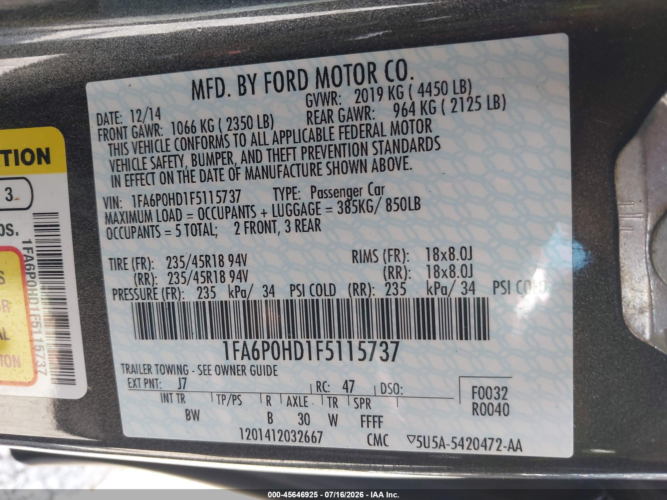 2015 Ford Fusion Se Black vin: 1FA6P0HD1F5115737