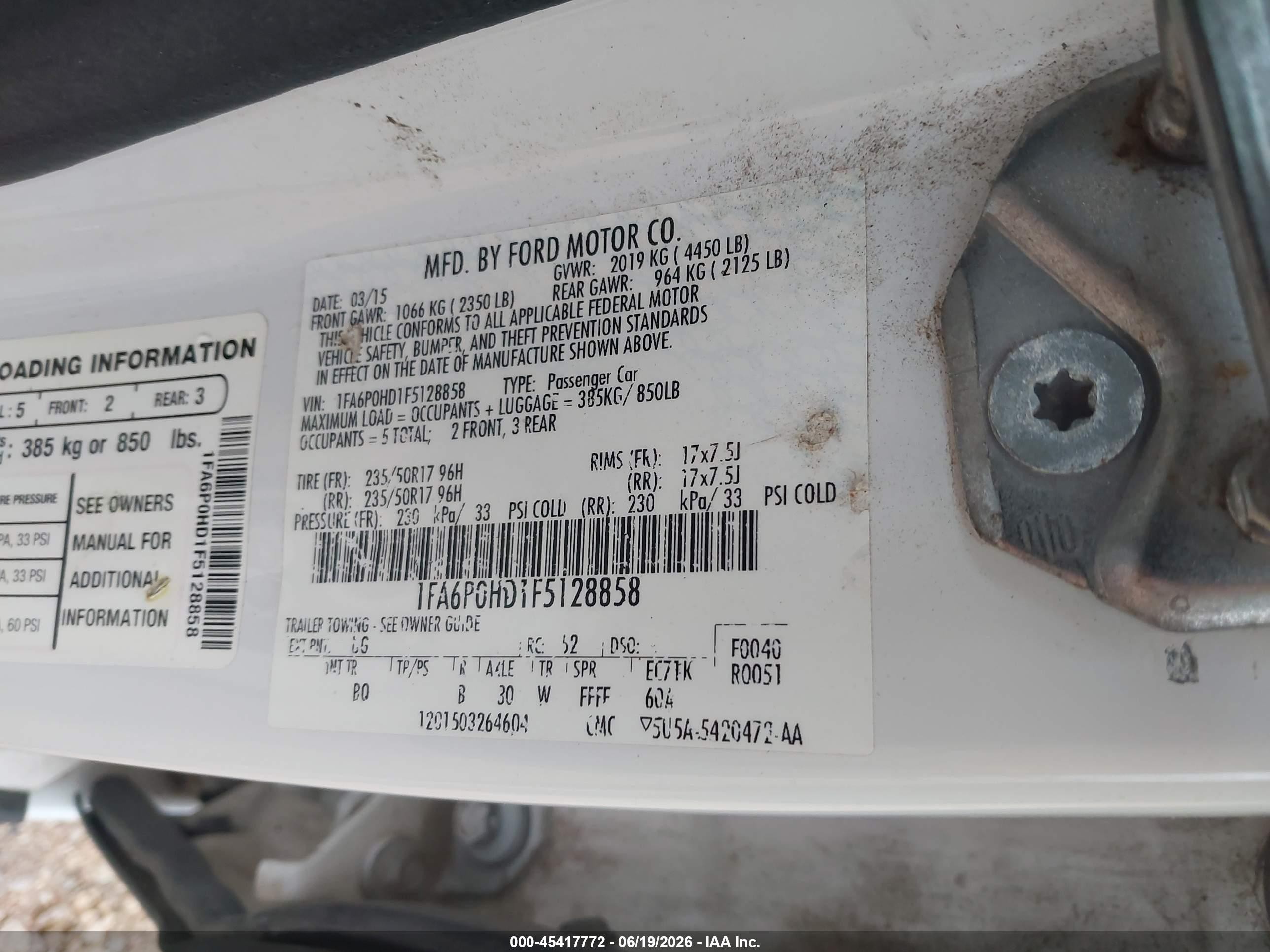 2015 Ford Fusion Se Белый vin: 1FA6P0HD1F5128858