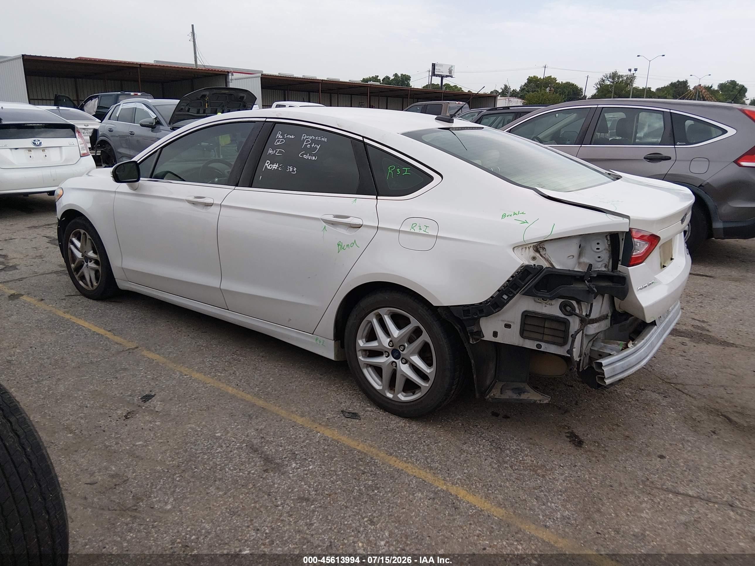2014 Ford Fusion Se White vin: 1FA6P0HD2E5390418