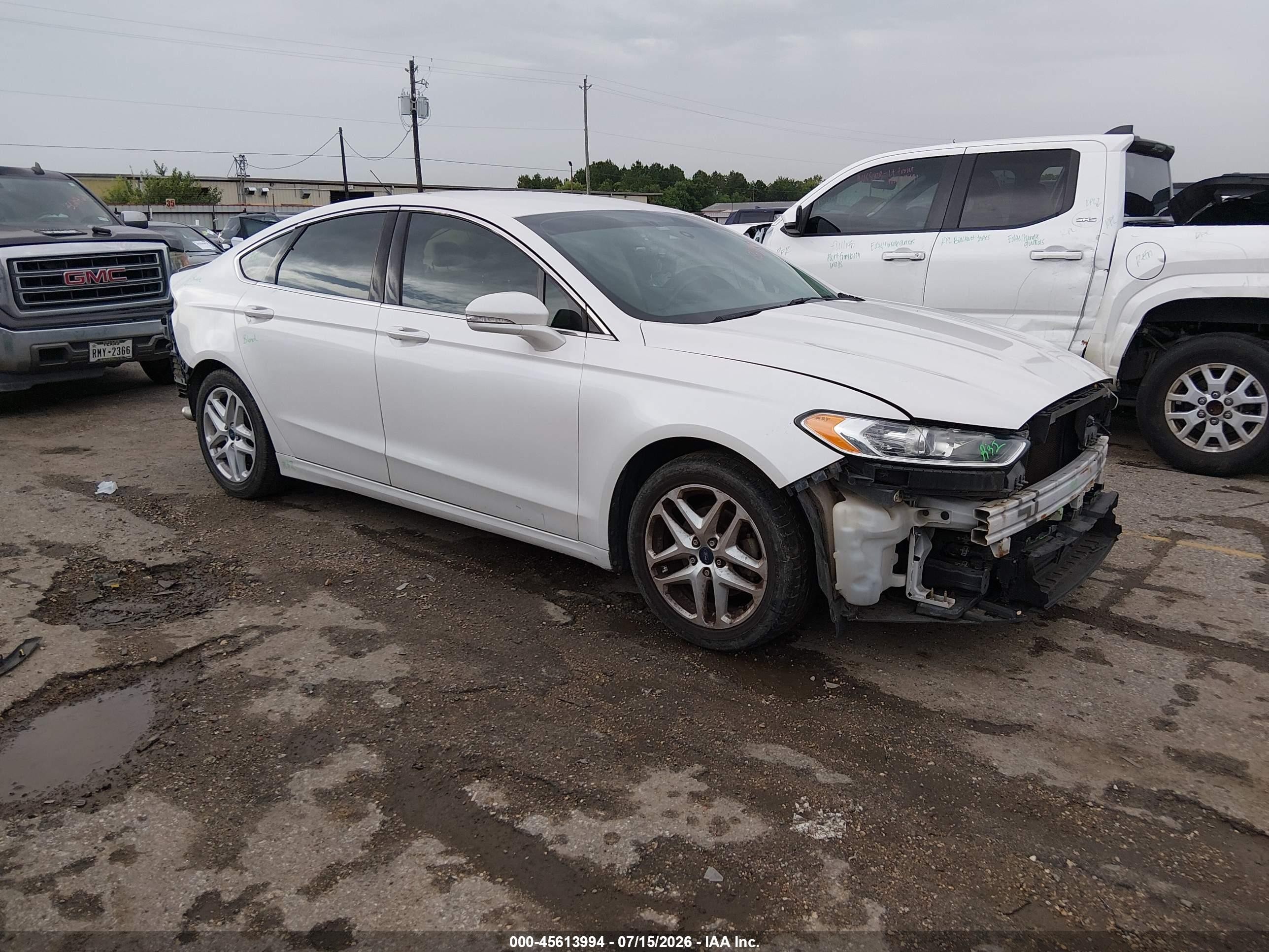 2014 Ford Fusion Se White vin: 1FA6P0HD2E5390418