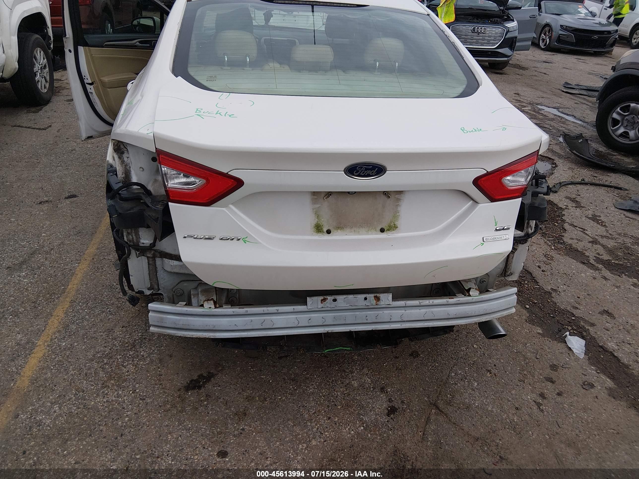 2014 Ford Fusion Se White vin: 1FA6P0HD2E5390418