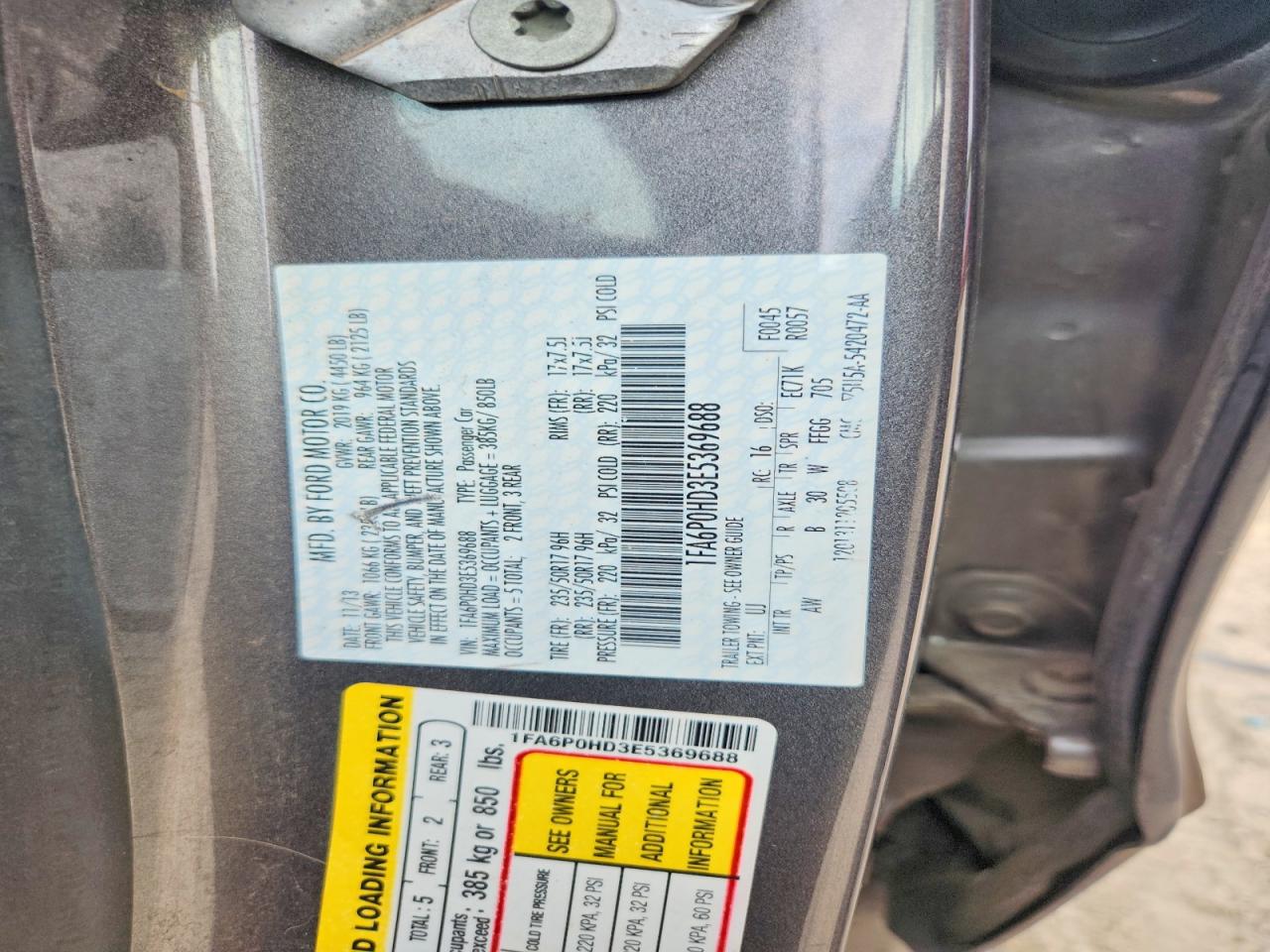 2014 Ford Fusion Gray vin: 1FA6P0HD3E5369688