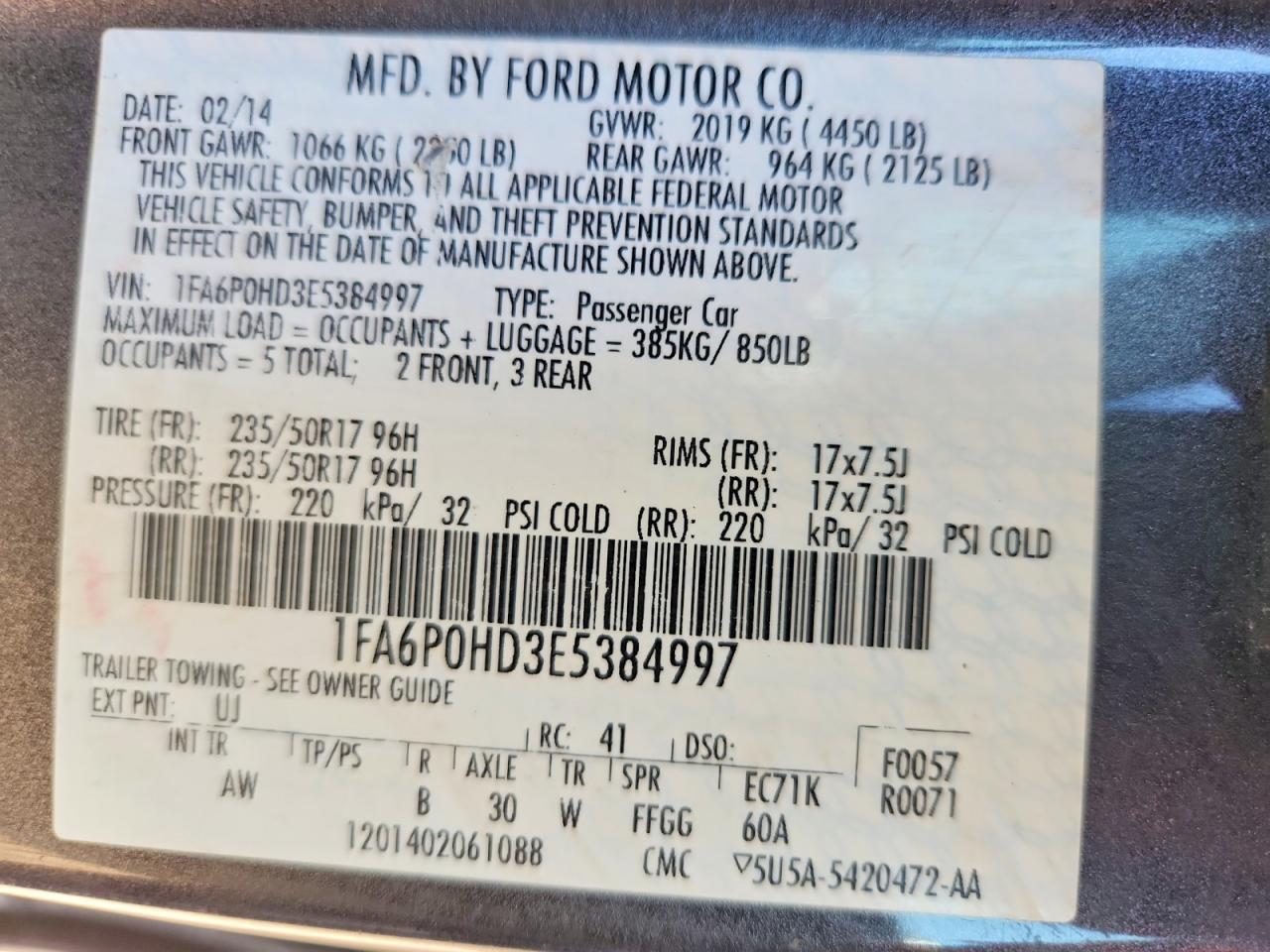 2014 Ford Fusion Se Gray vin: 1FA6P0HD3E5384997