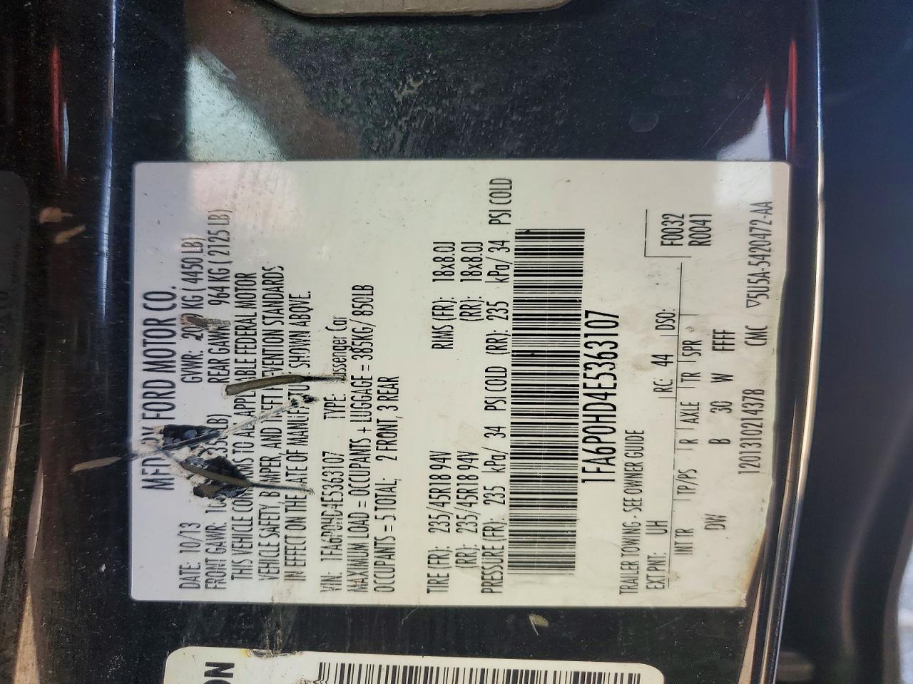 2014 Ford Fusion Se Black vin: 1FA6P0HD4E5363107