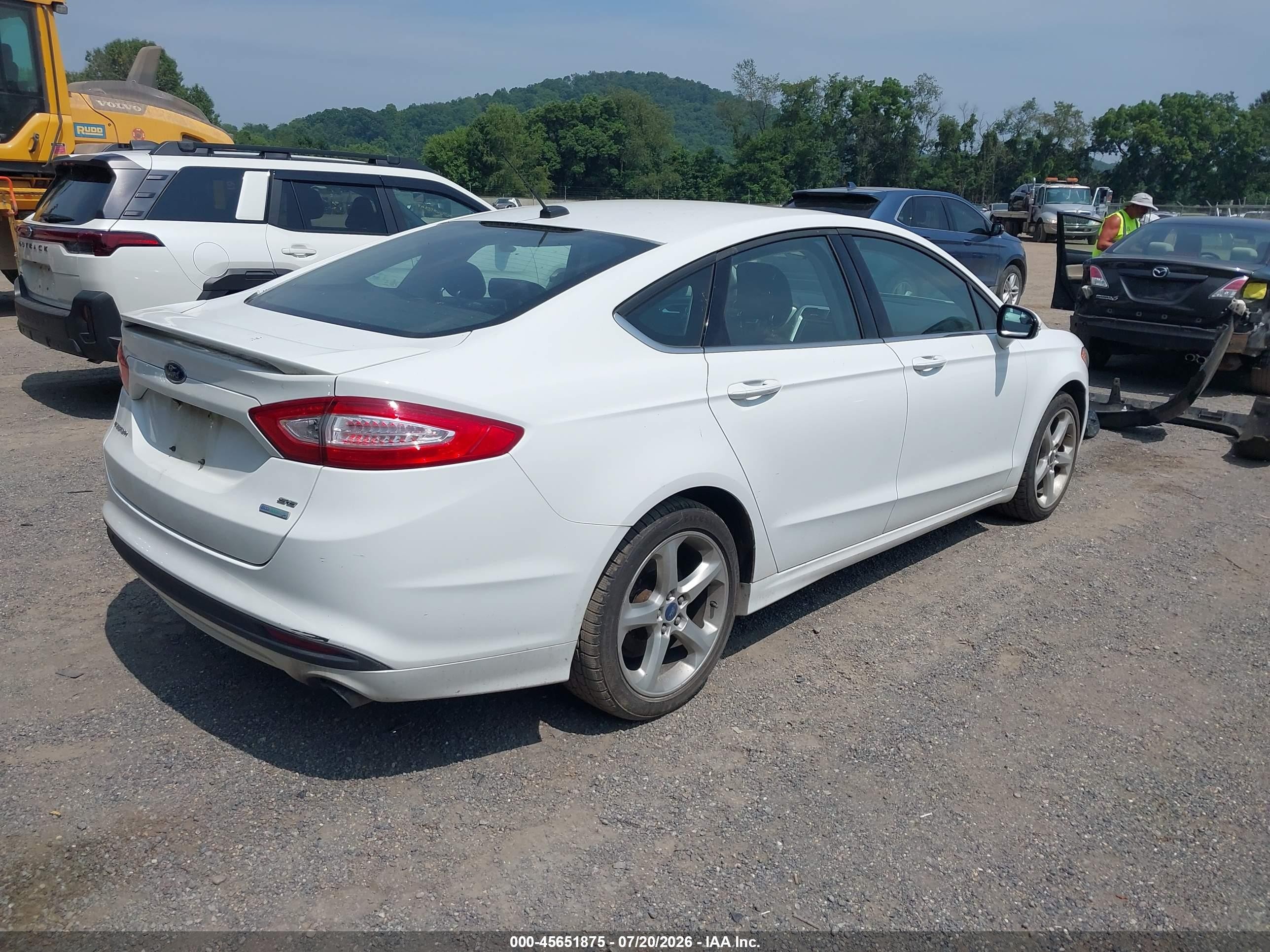 2014 Ford Fusion Se White vin: 1FA6P0HD4E5372762