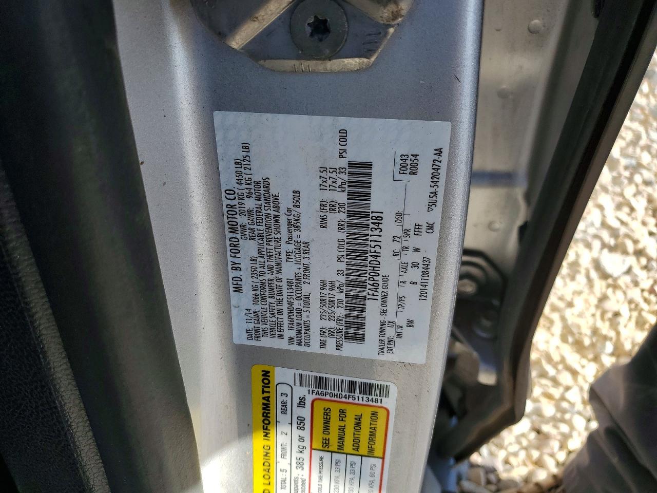 2015 Ford Fusion Se Silver vin: 1FA6P0HD4F5113481