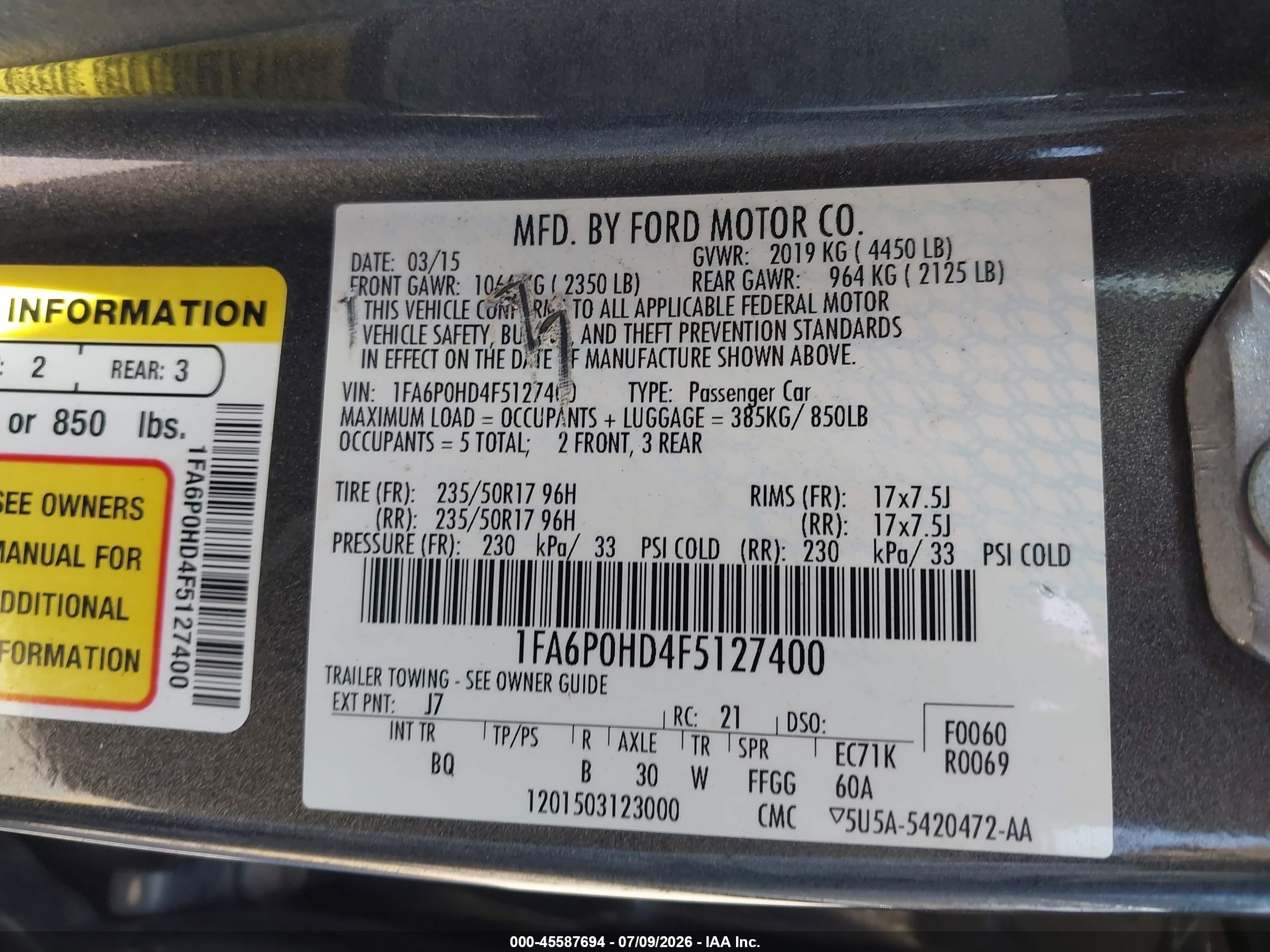 2015 Ford Fusion Se Gray vin: 1FA6P0HD4F5127400