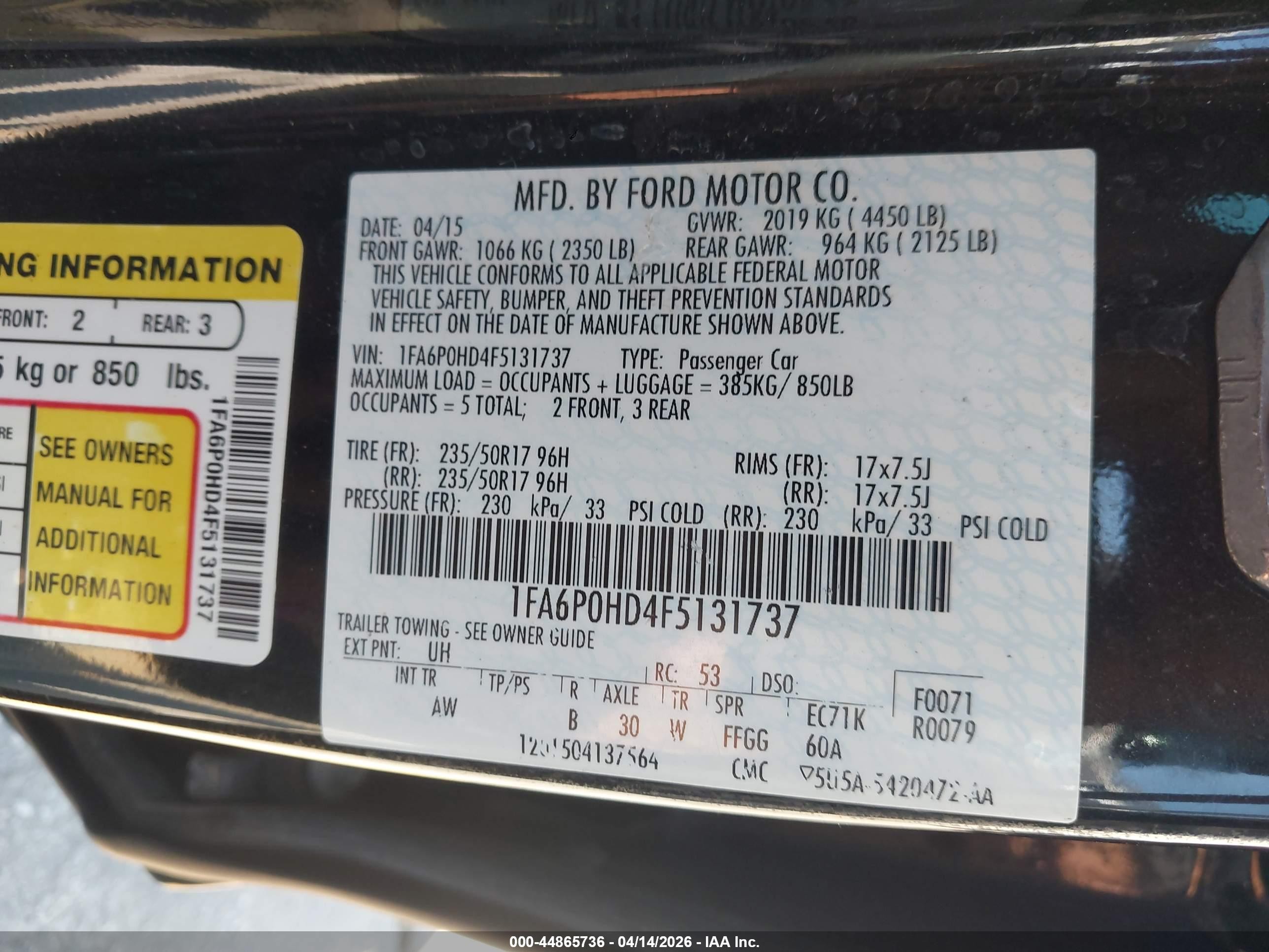 2015 Ford Fusion Se Black vin: 1FA6P0HD4F5131737