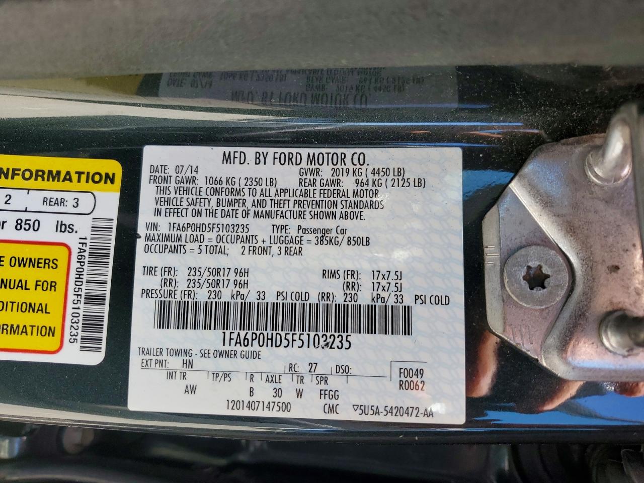 2015 Ford Fusion Se Gray vin: 1FA6P0HD5F5103235