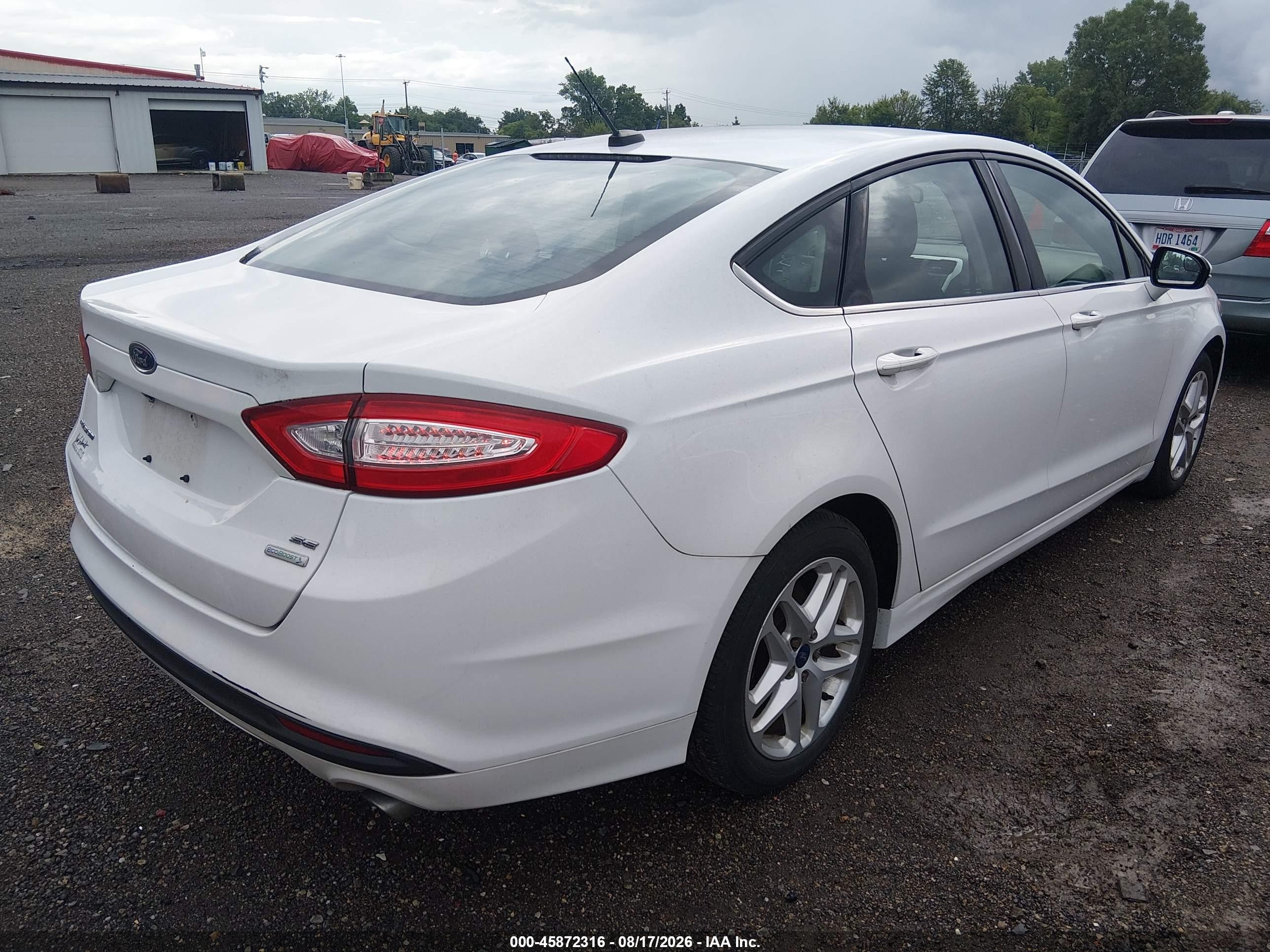 2015 Ford Fusion Se White vin: 1FA6P0HD5F5125395