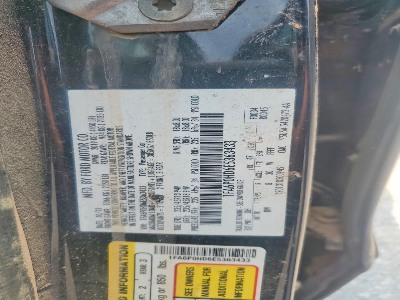 2014 Ford Fusion Se Black vin: 1FA6P0HD6E5363433