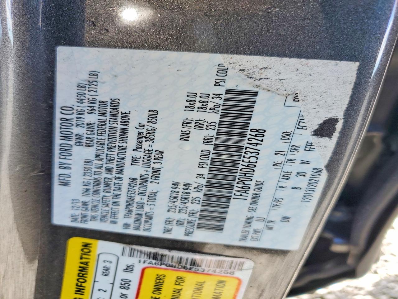 2014 Ford Fusion Se Gray vin: 1FA6P0HD6E5374268