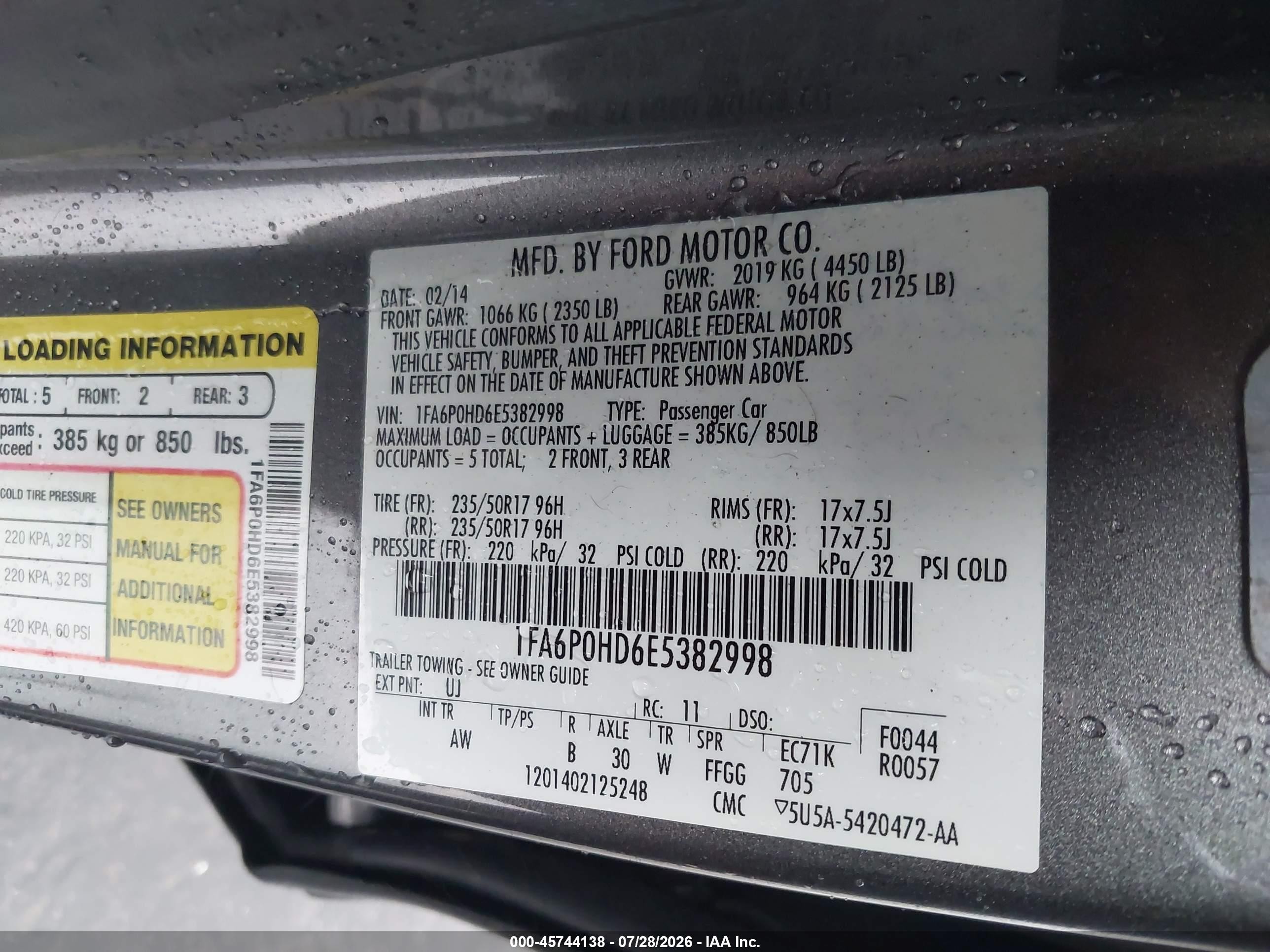 2014 Ford Fusion Se Серый vin: 1FA6P0HD6E5382998