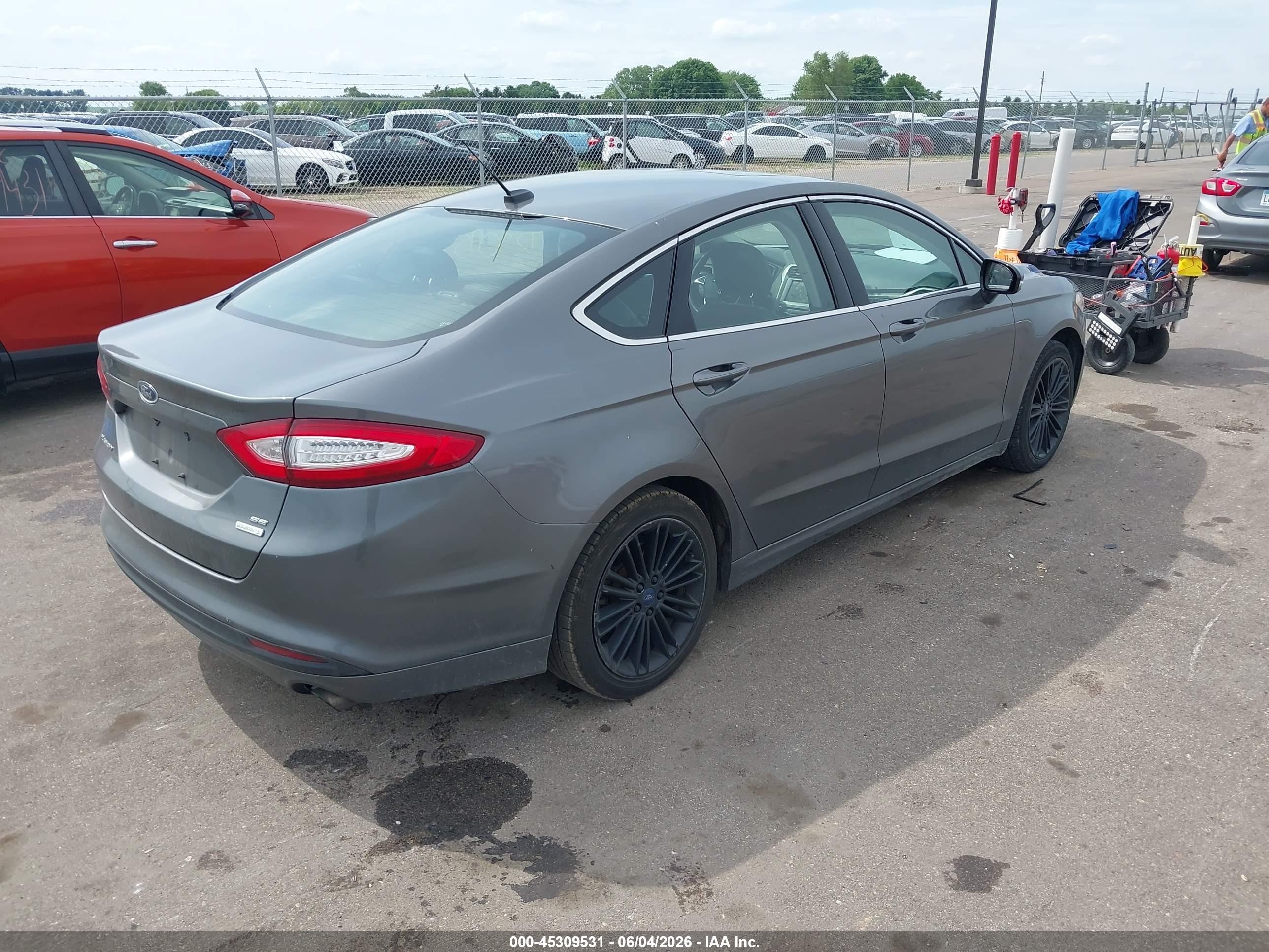 2014 Ford Fusion Se Gray vin: 1FA6P0HD6E5398912