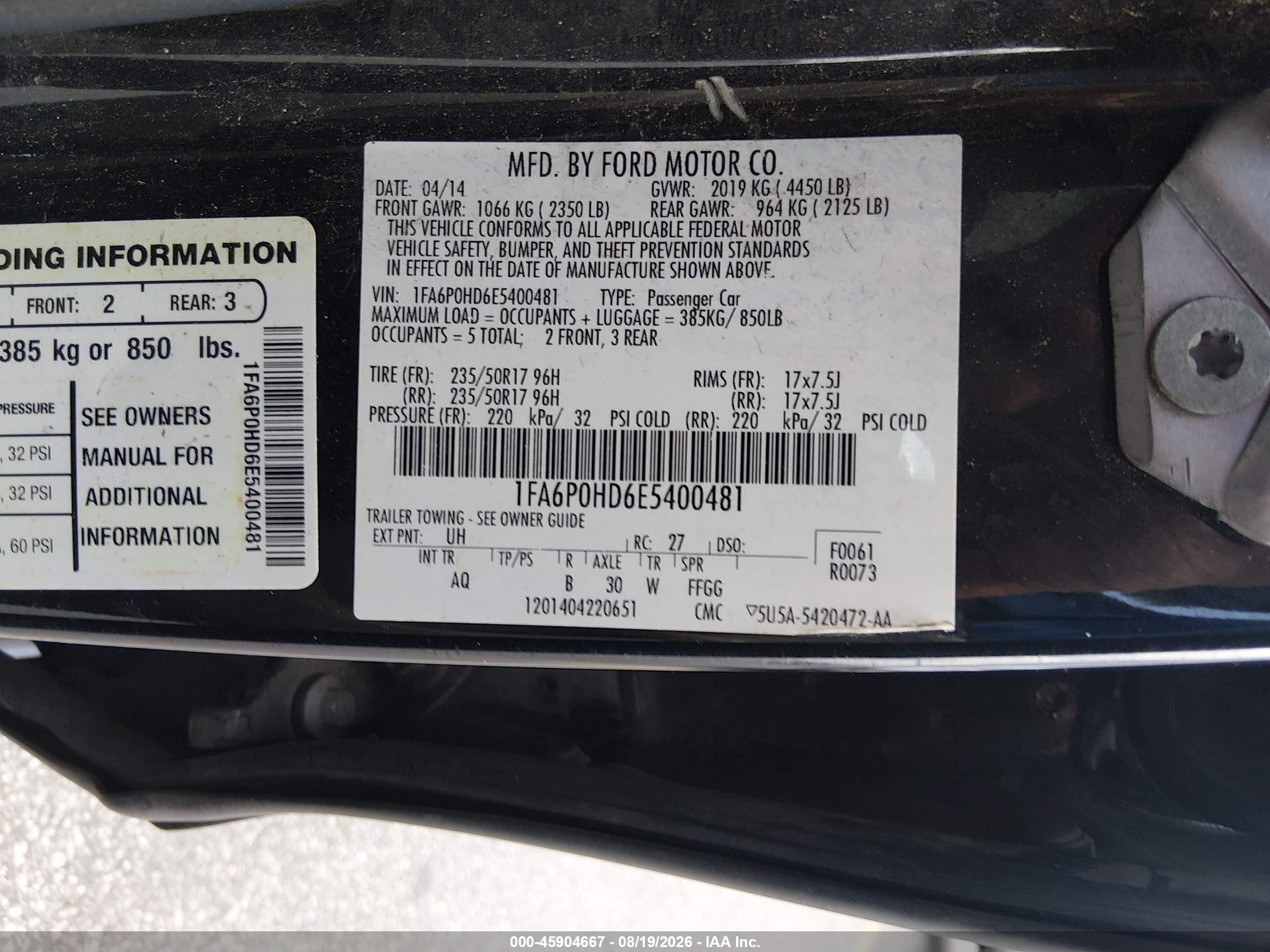 2014 Ford Fusion Se Black vin: 1FA6P0HD6E5400481
