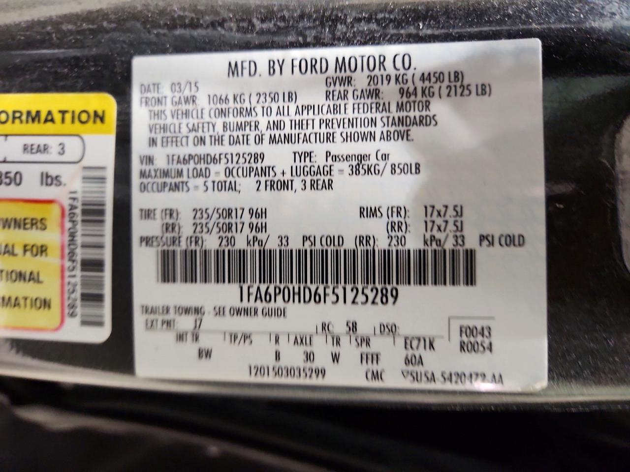 2015 Ford Fusion Se Gray vin: 1FA6P0HD6F5125289
