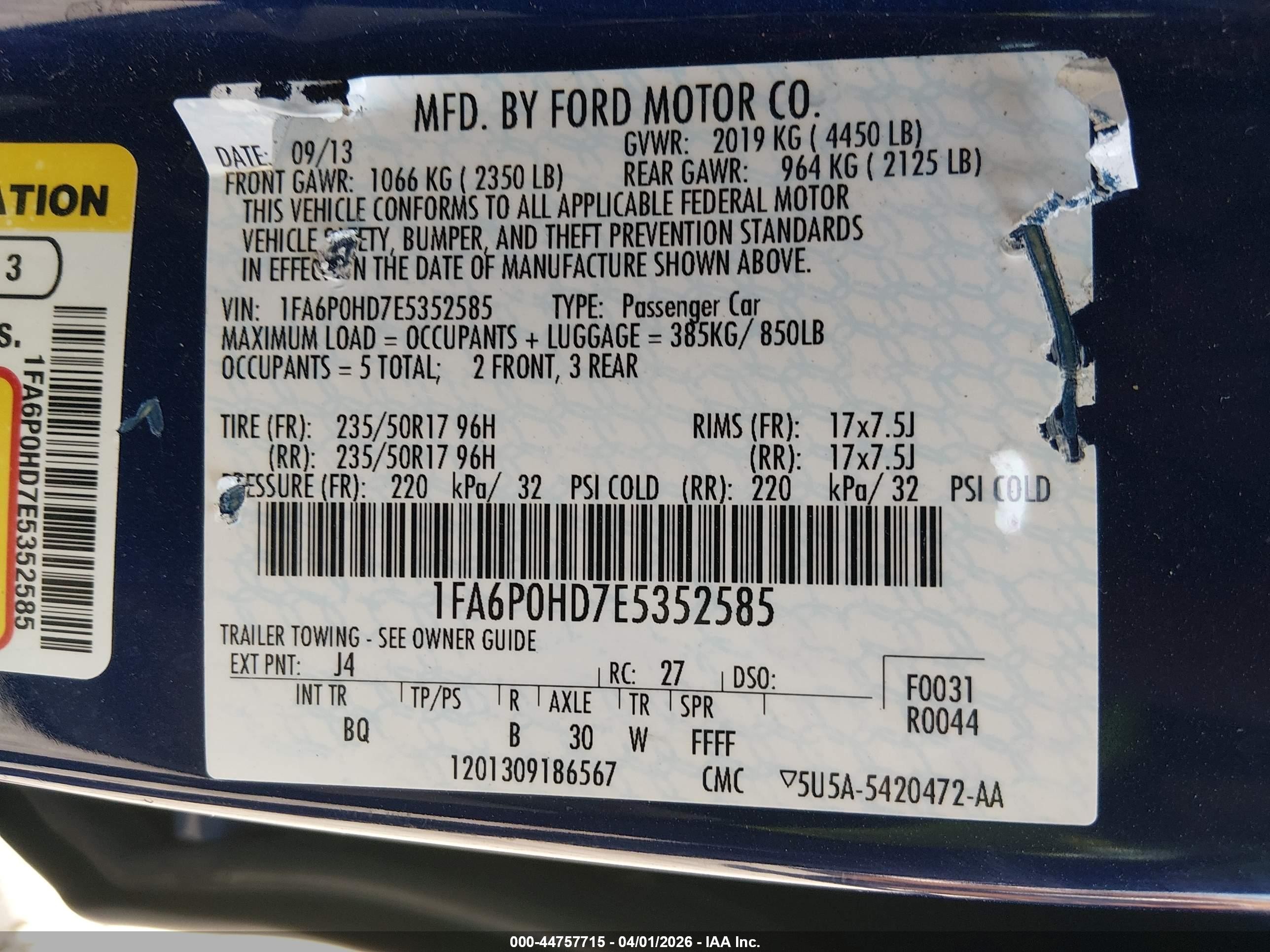 2014 Ford Fusion Se Blue vin: 1FA6P0HD7E5352585