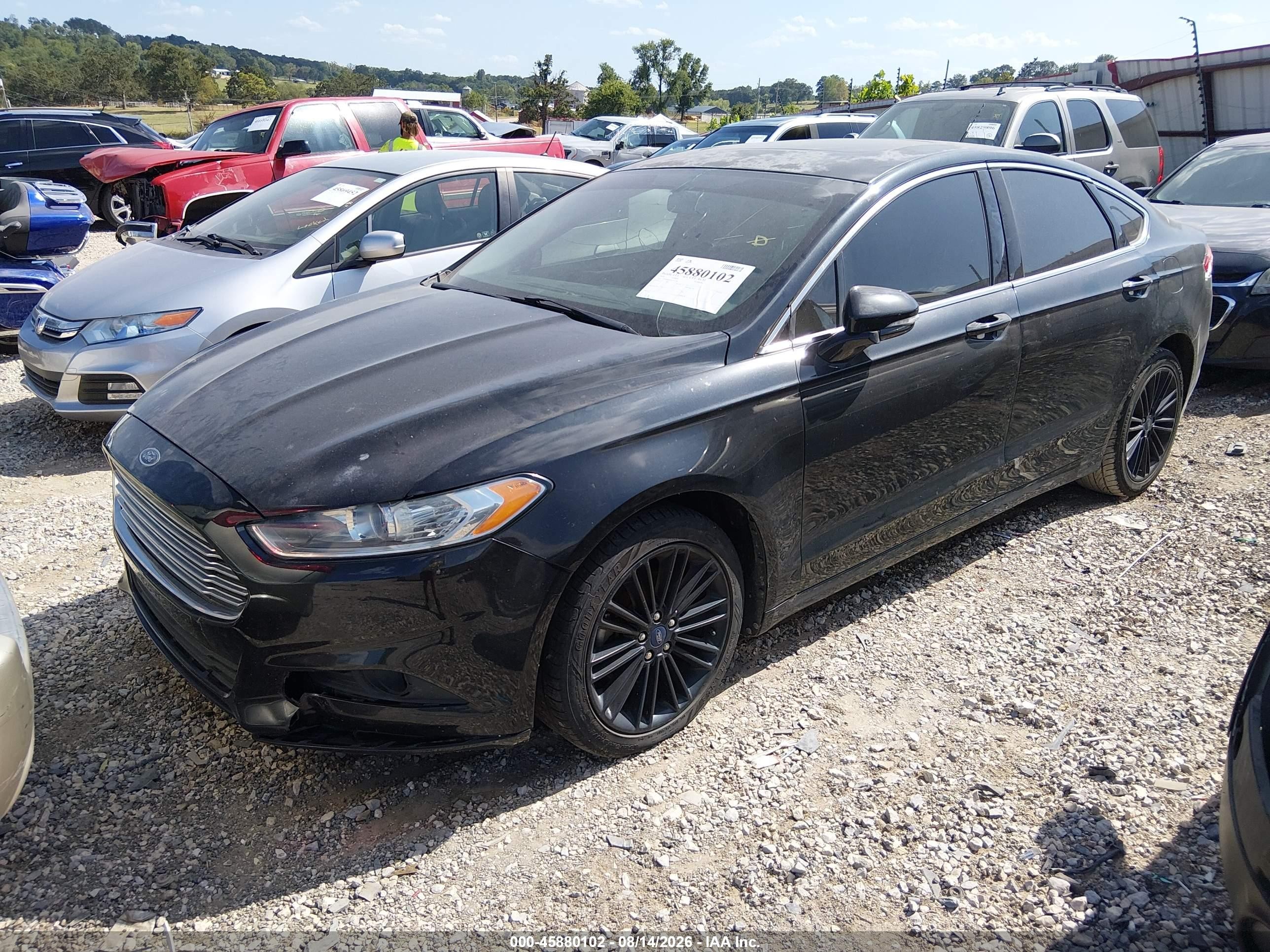 2014 Ford Fusion Se Black vin: 1FA6P0HD7E5374358