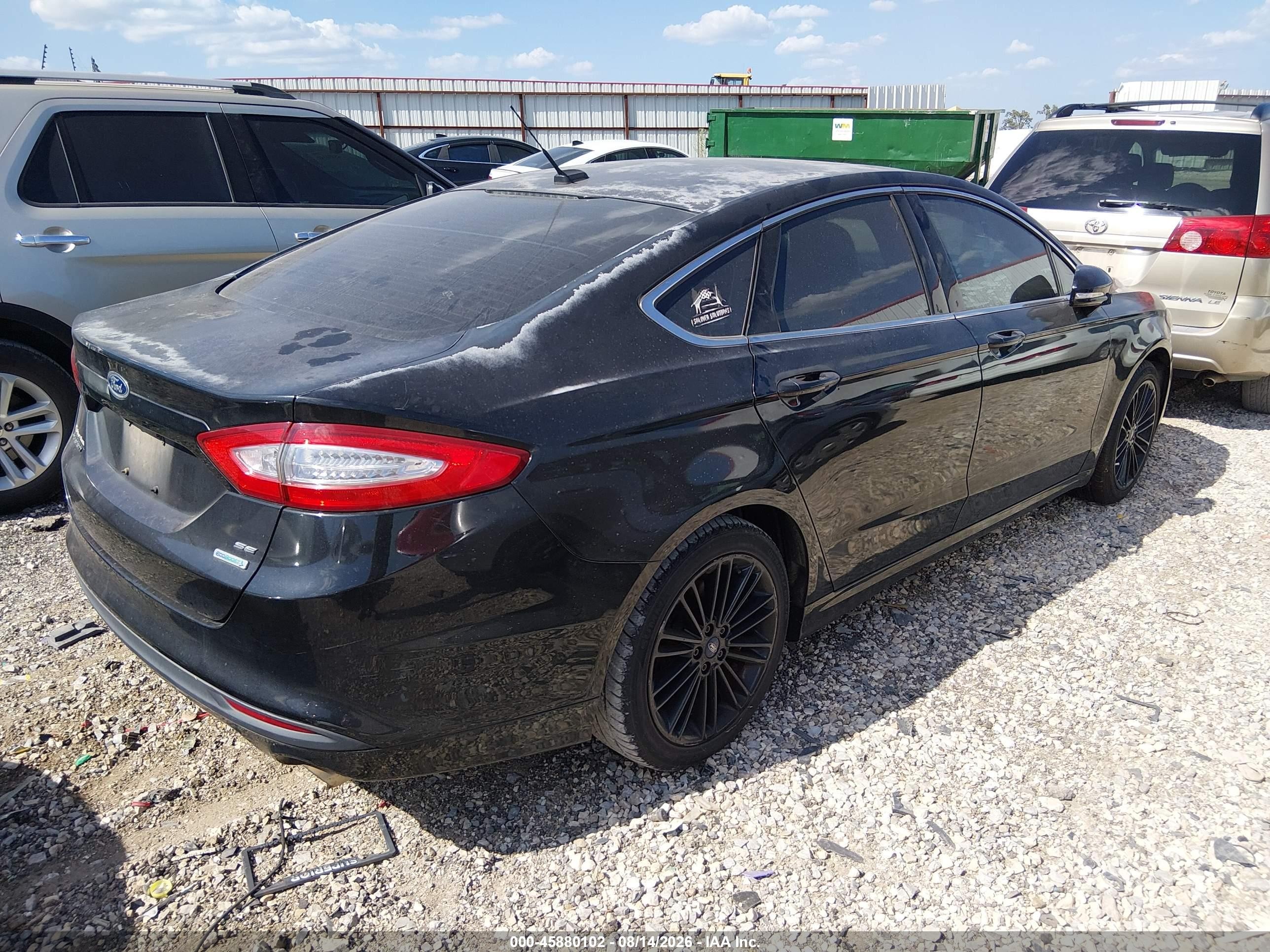 2014 Ford Fusion Se Black vin: 1FA6P0HD7E5374358