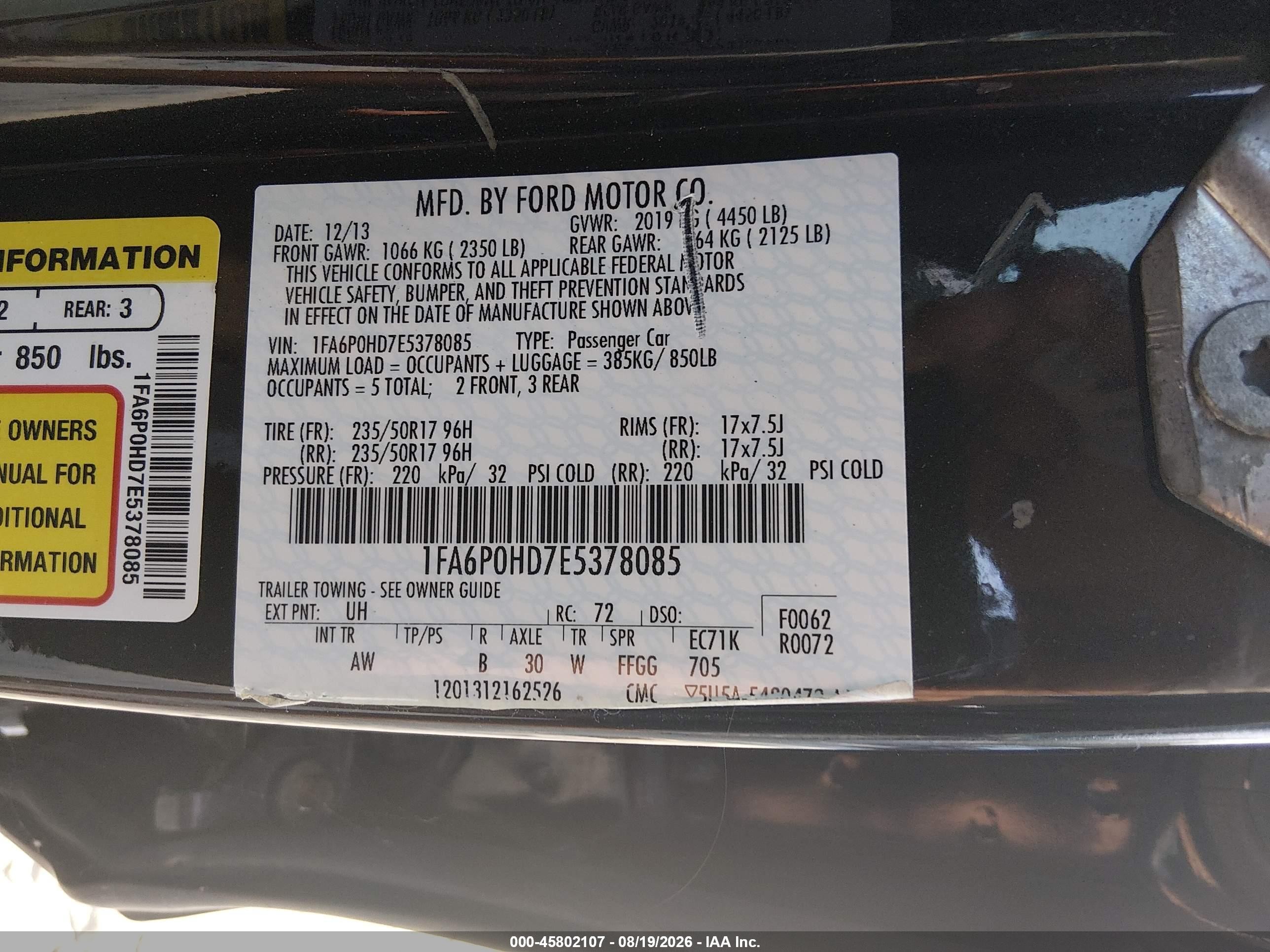 2014 Ford Fusion Se Black vin: 1FA6P0HD7E5378085