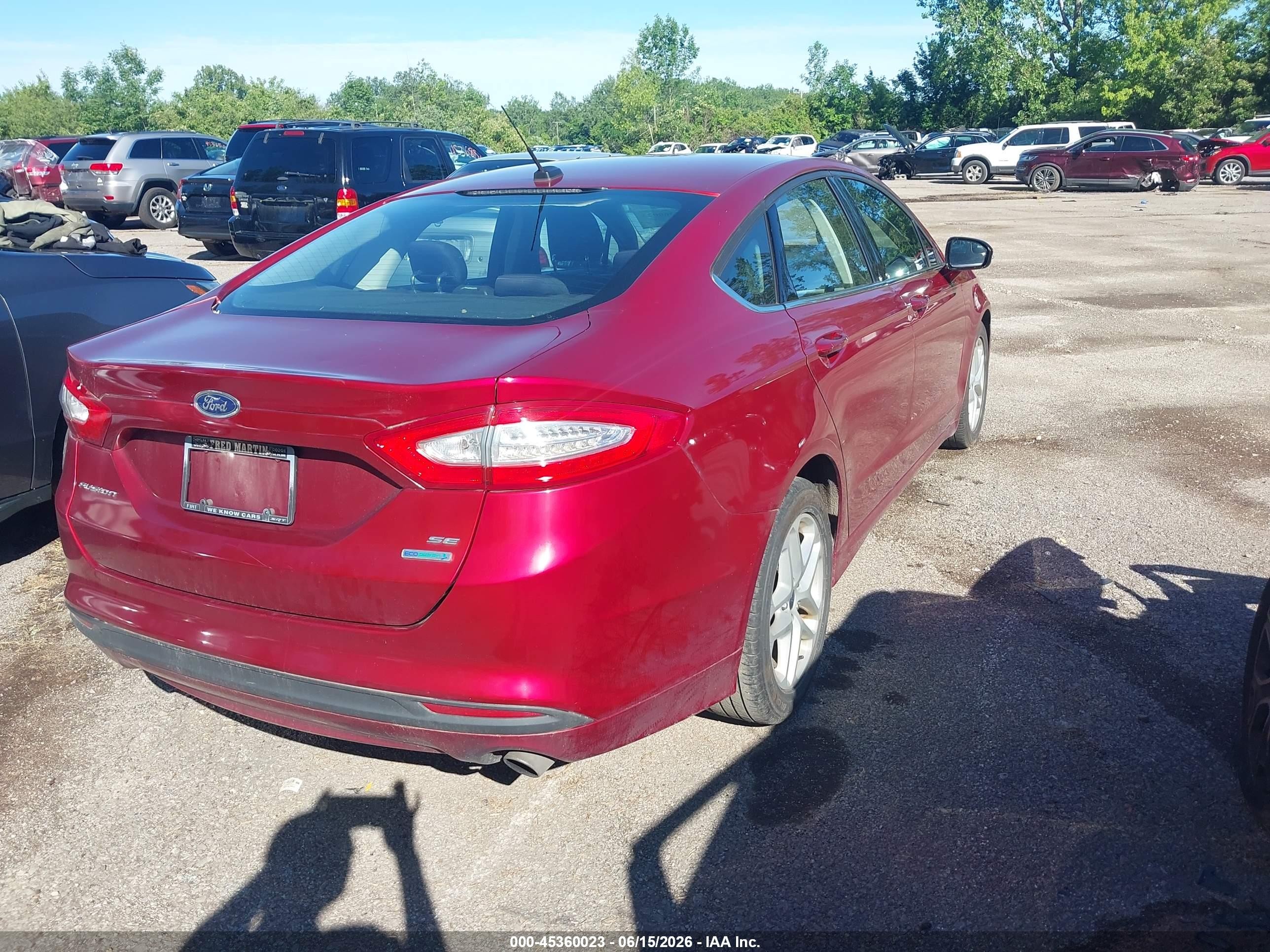 2014 Ford Fusion Se Red vin: 1FA6P0HD7E5395033