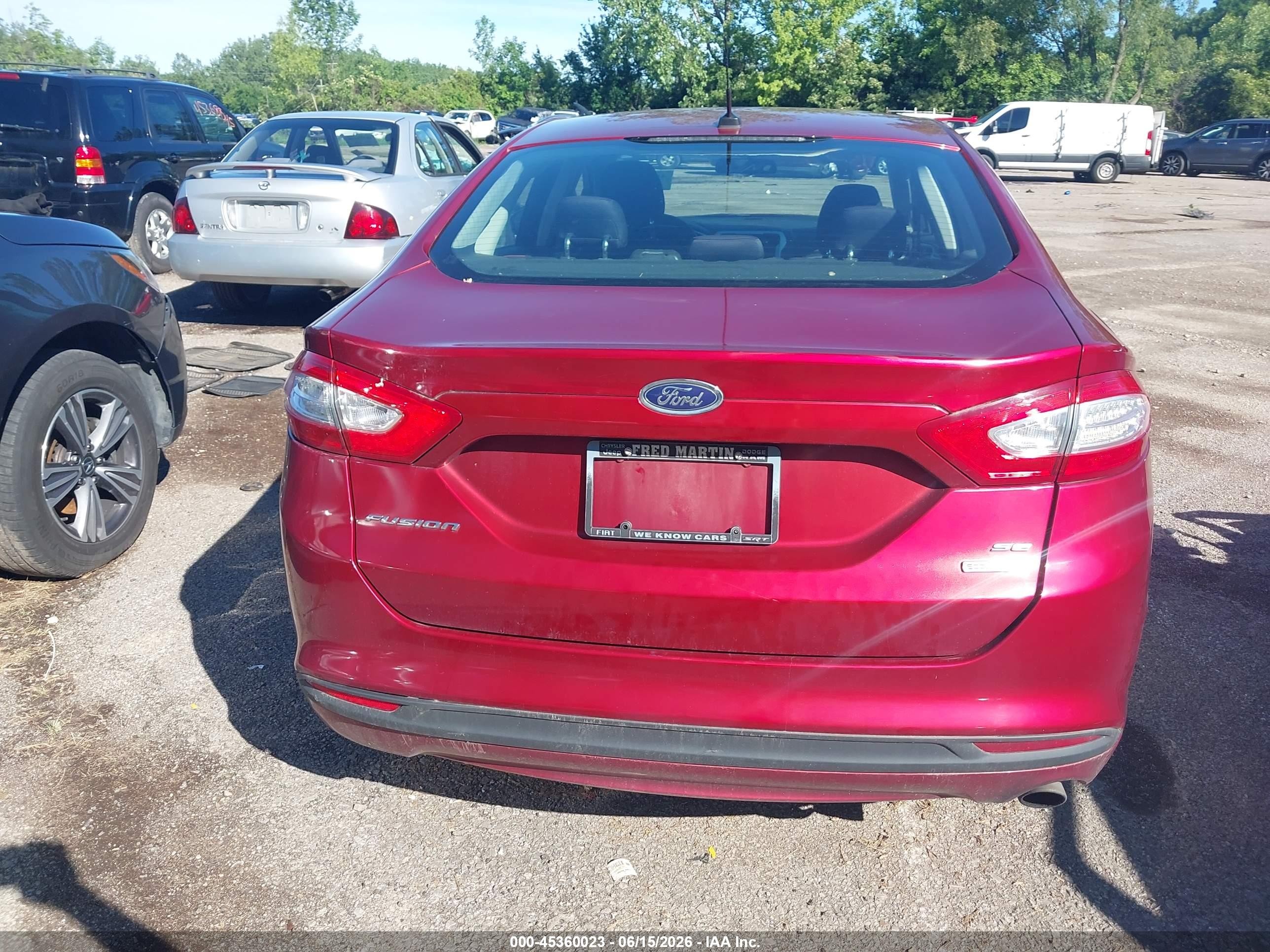 2014 Ford Fusion Se Red vin: 1FA6P0HD7E5395033