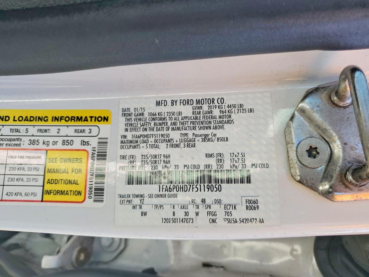 2015 Ford Fusion Se Белый vin: 1FA6P0HD7F5119050