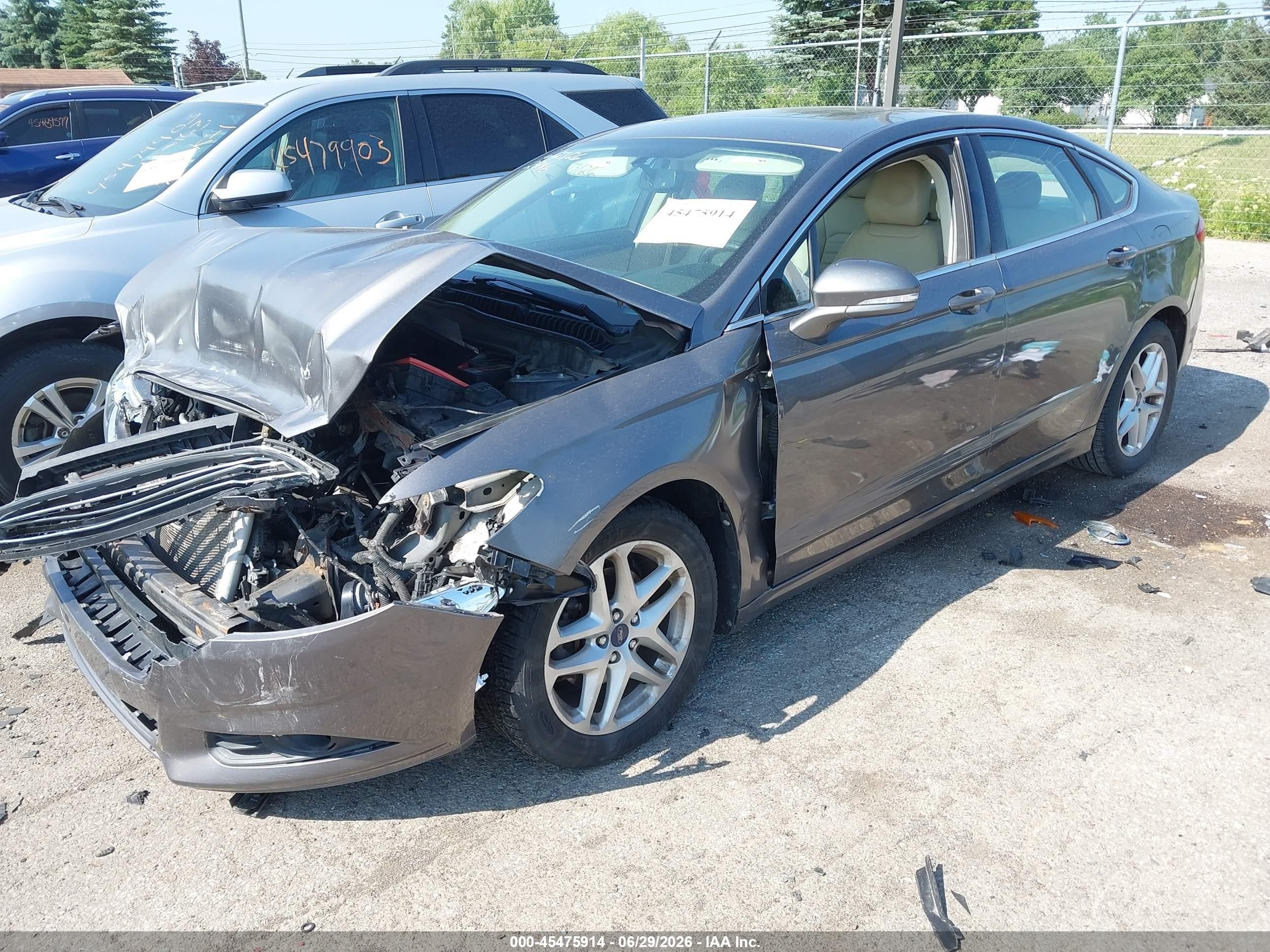 2014 Ford Fusion Se Gray vin: 1FA6P0HD8E5362946