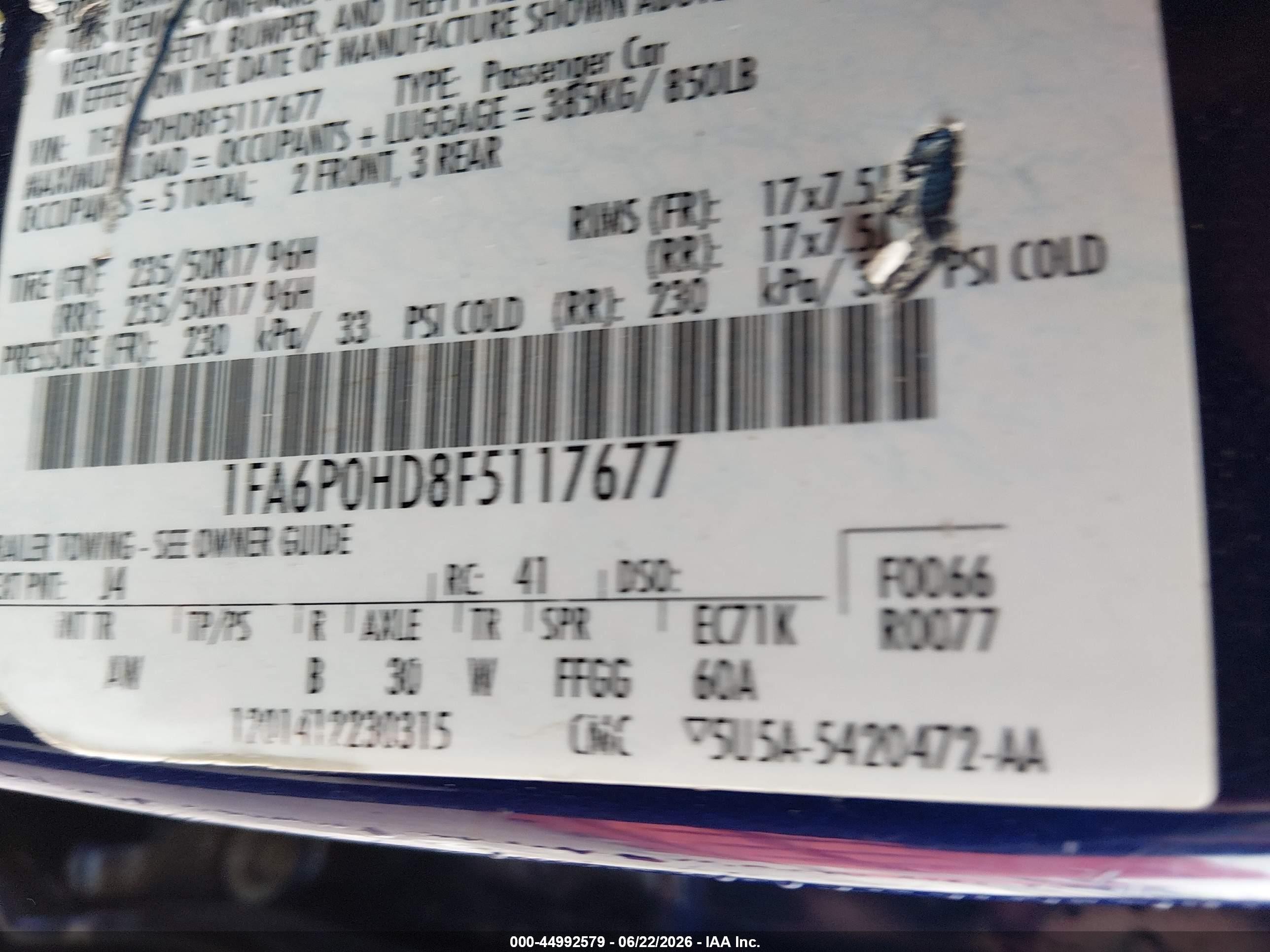 2015 Ford Fusion Se Blue vin: 1FA6P0HD8F5117677
