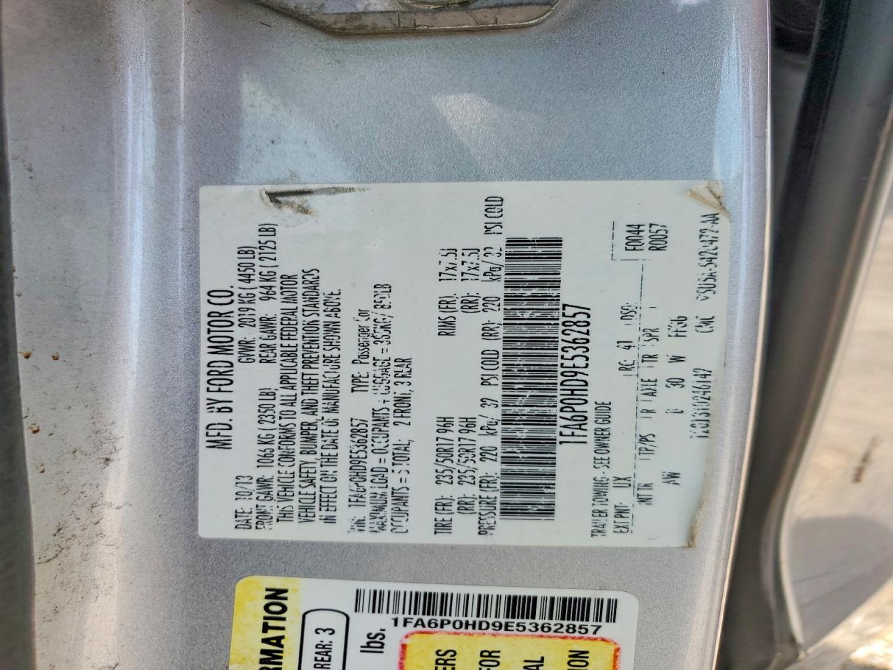 2014 Ford Fusion Se Silver vin: 1FA6P0HD9E5362857