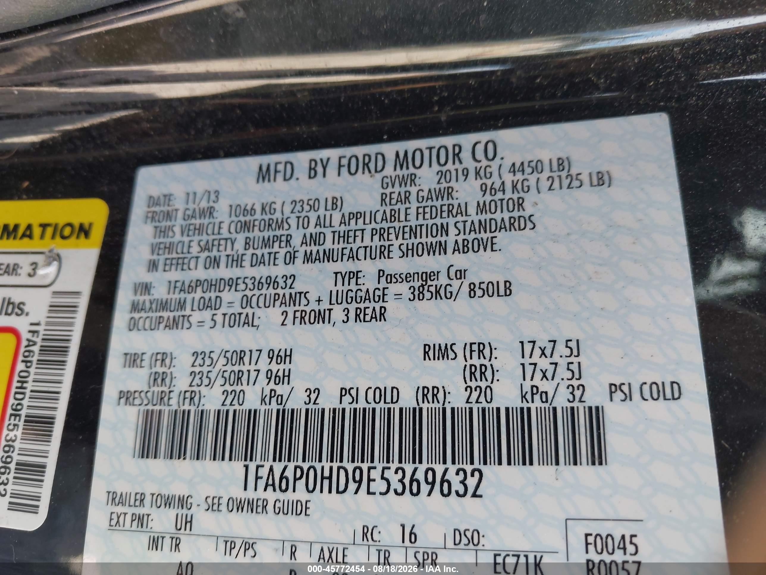 2014 Ford Fusion Se Black vin: 1FA6P0HD9E5369632