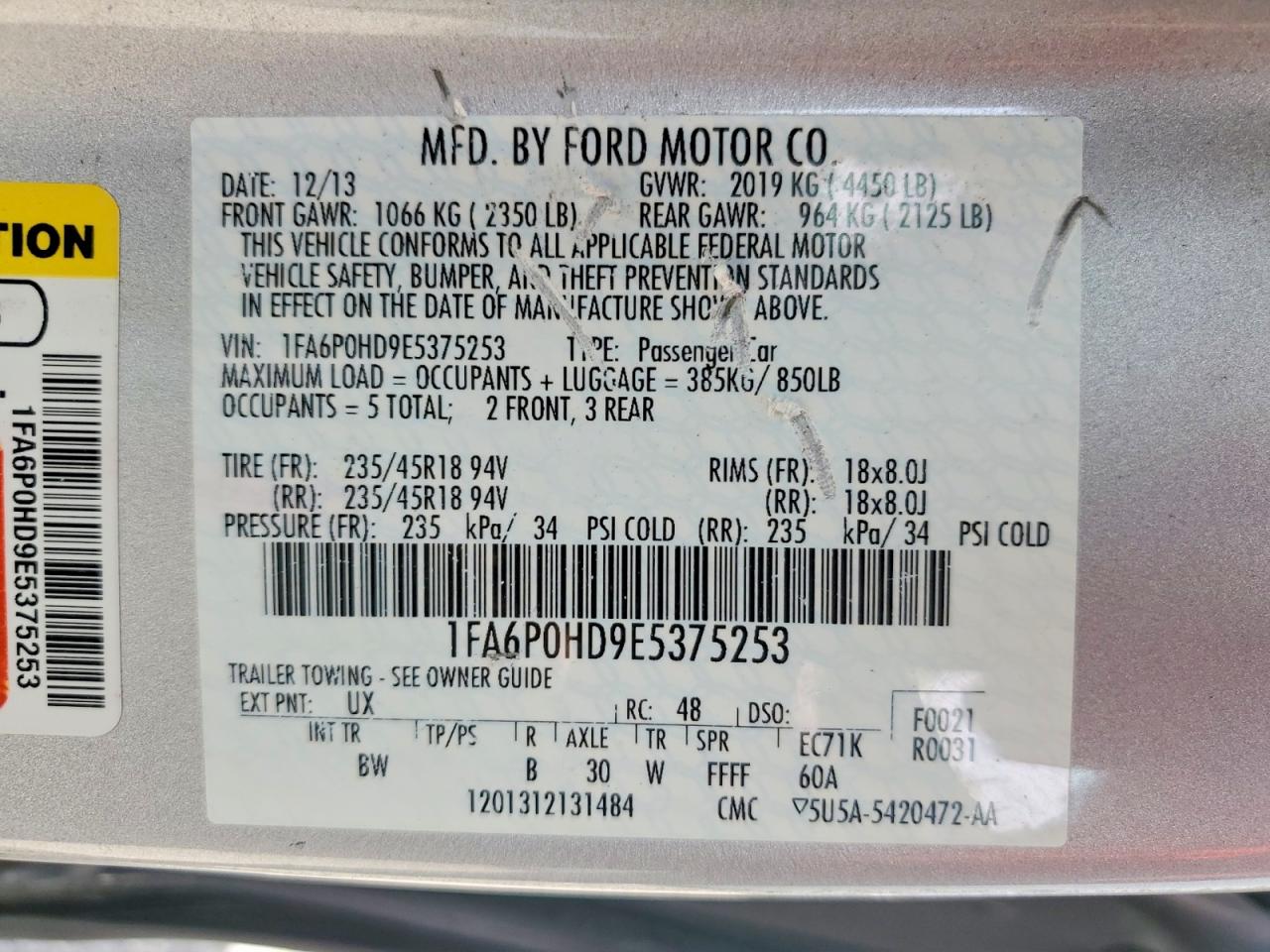 2014 Ford Fusion Se Серебряный vin: 1FA6P0HD9E5375253