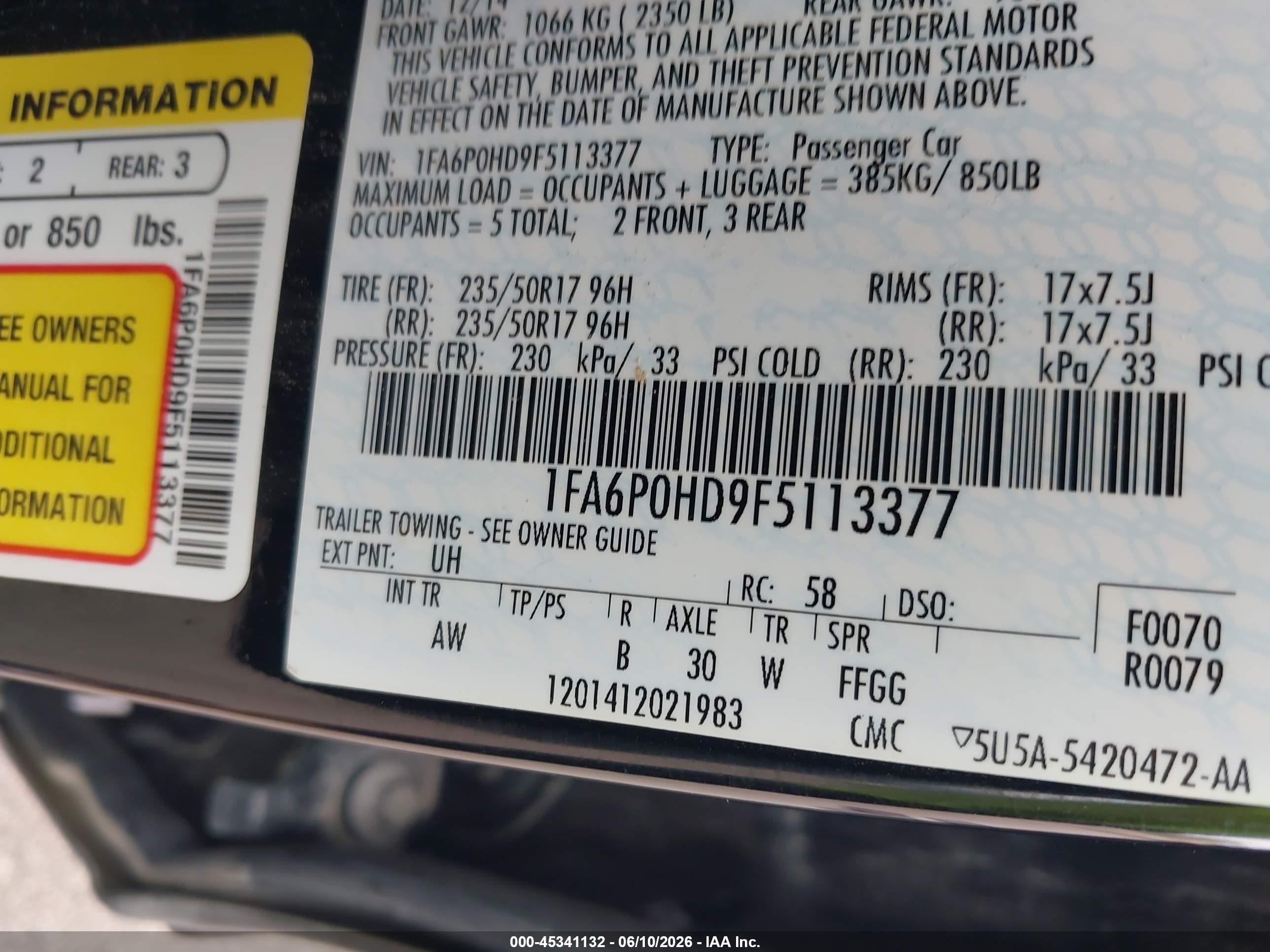 2015 Ford Fusion Se Black vin: 1FA6P0HD9F5113377
