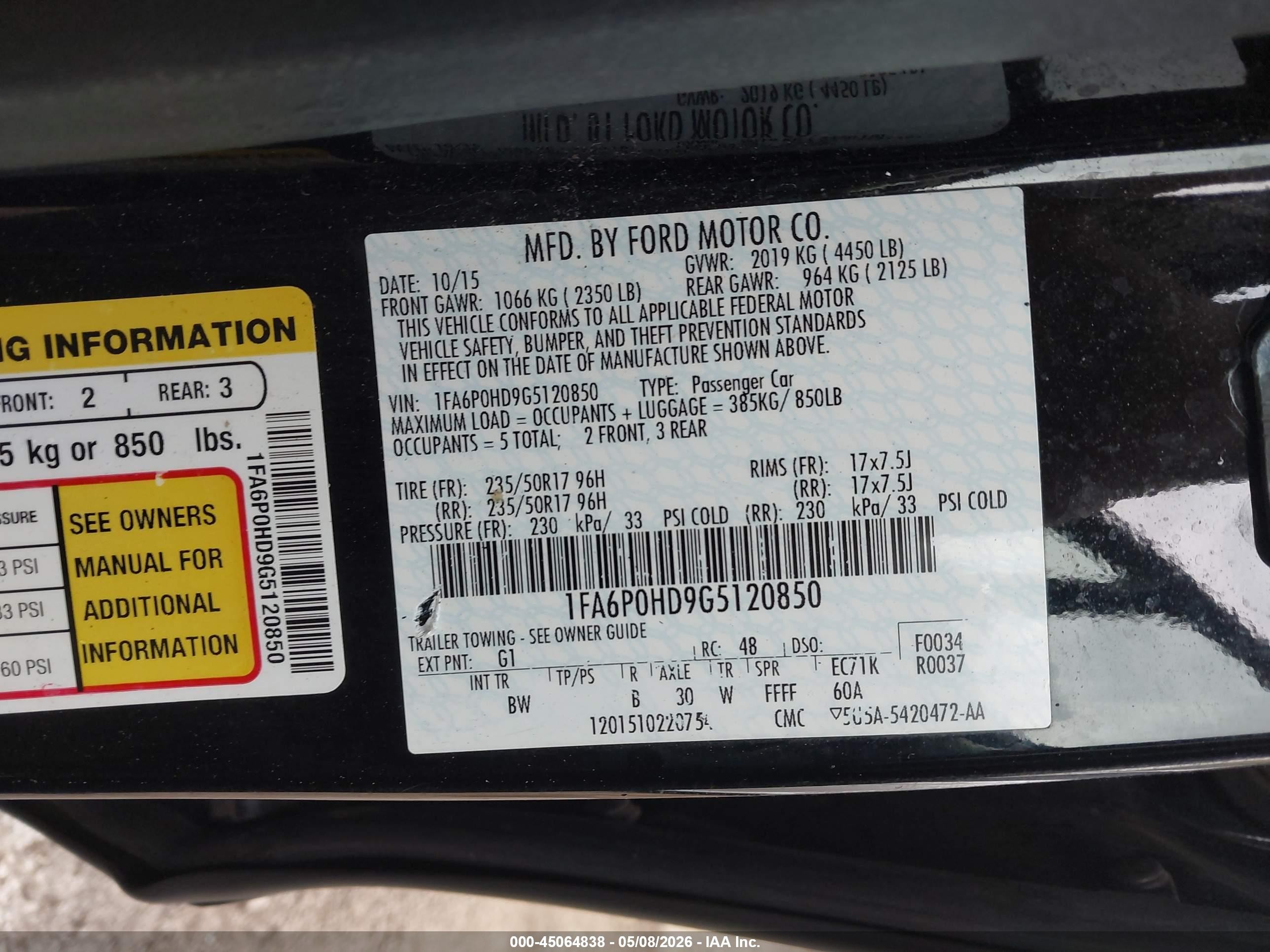 2016 Ford Fusion Se Черный vin: 1FA6P0HD9G5120850