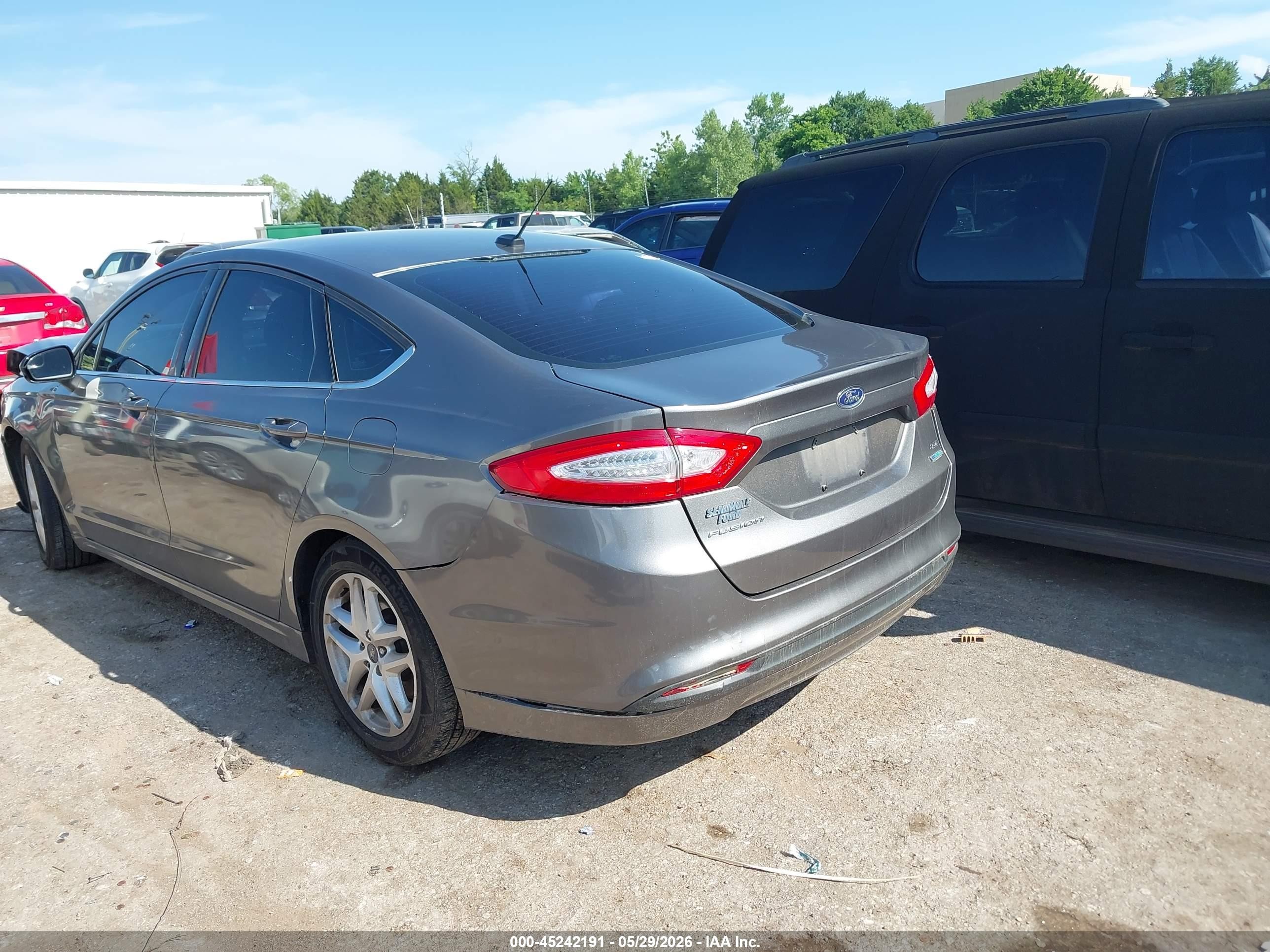 2014 Ford Fusion Se Gray vin: 1FA6P0HDXE5395592