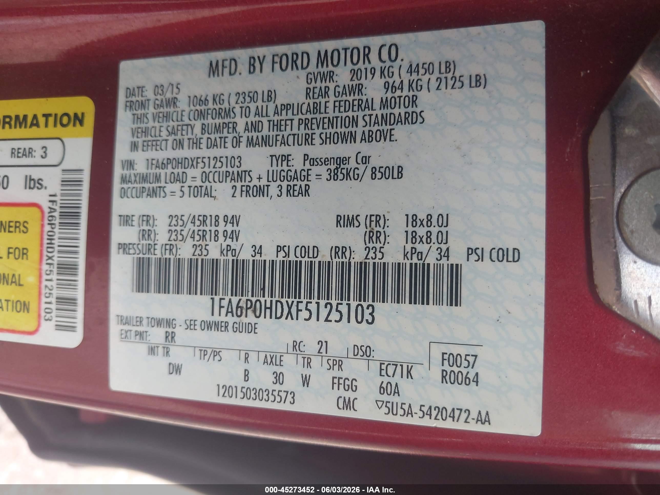 2015 Ford Fusion Se Red vin: 1FA6P0HDXF5125103