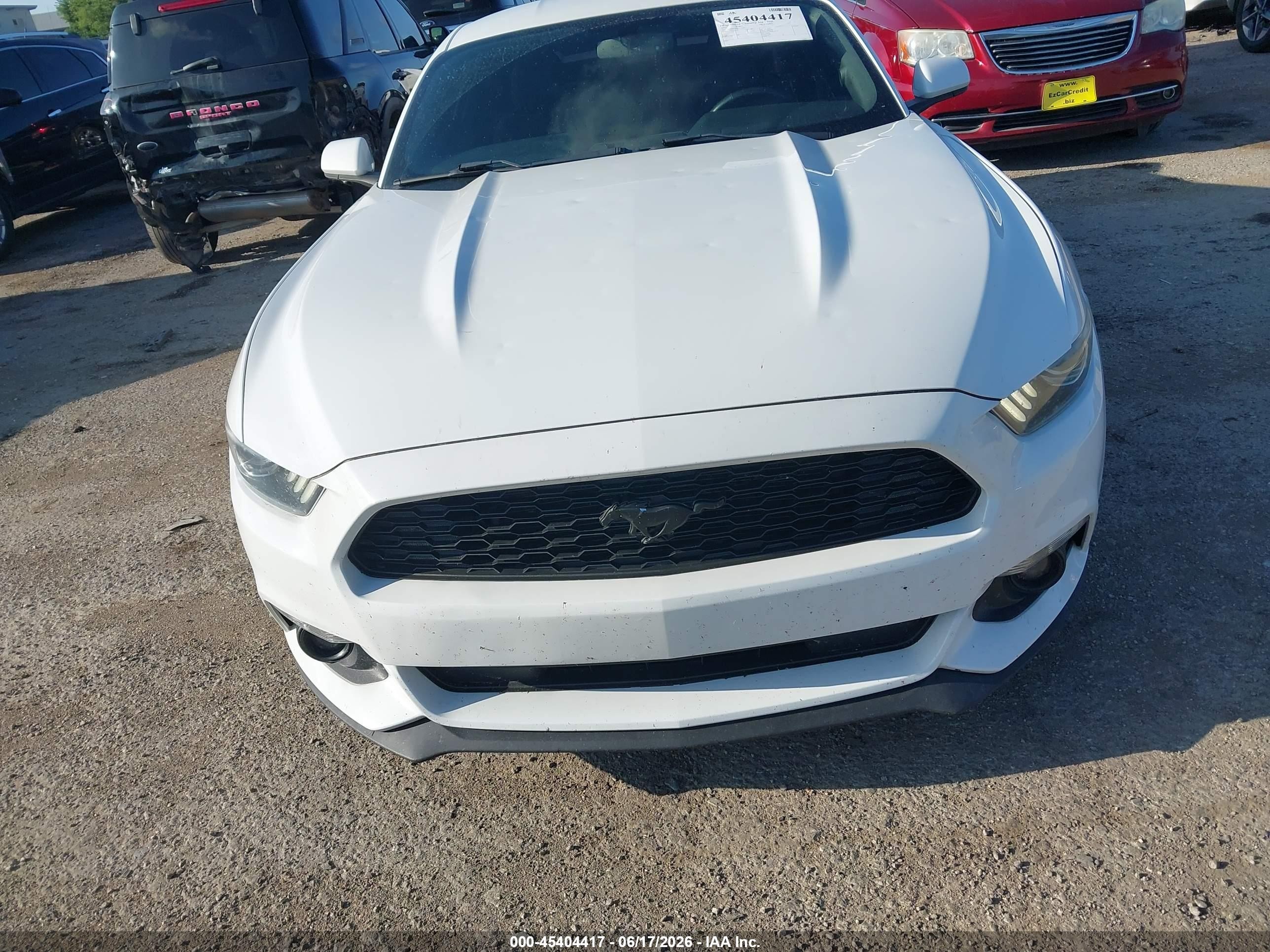 2015 Ford Mustang V6 White vin: 1FA6P8AM1F5375967