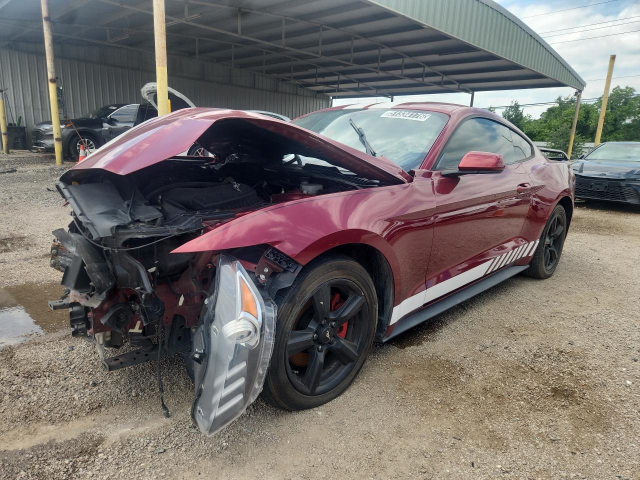 2017 Ford Mustang Red vin: 1FA6P8AM1H5264161 Damage: Left Head Lamp, Misaligned, Repair Required