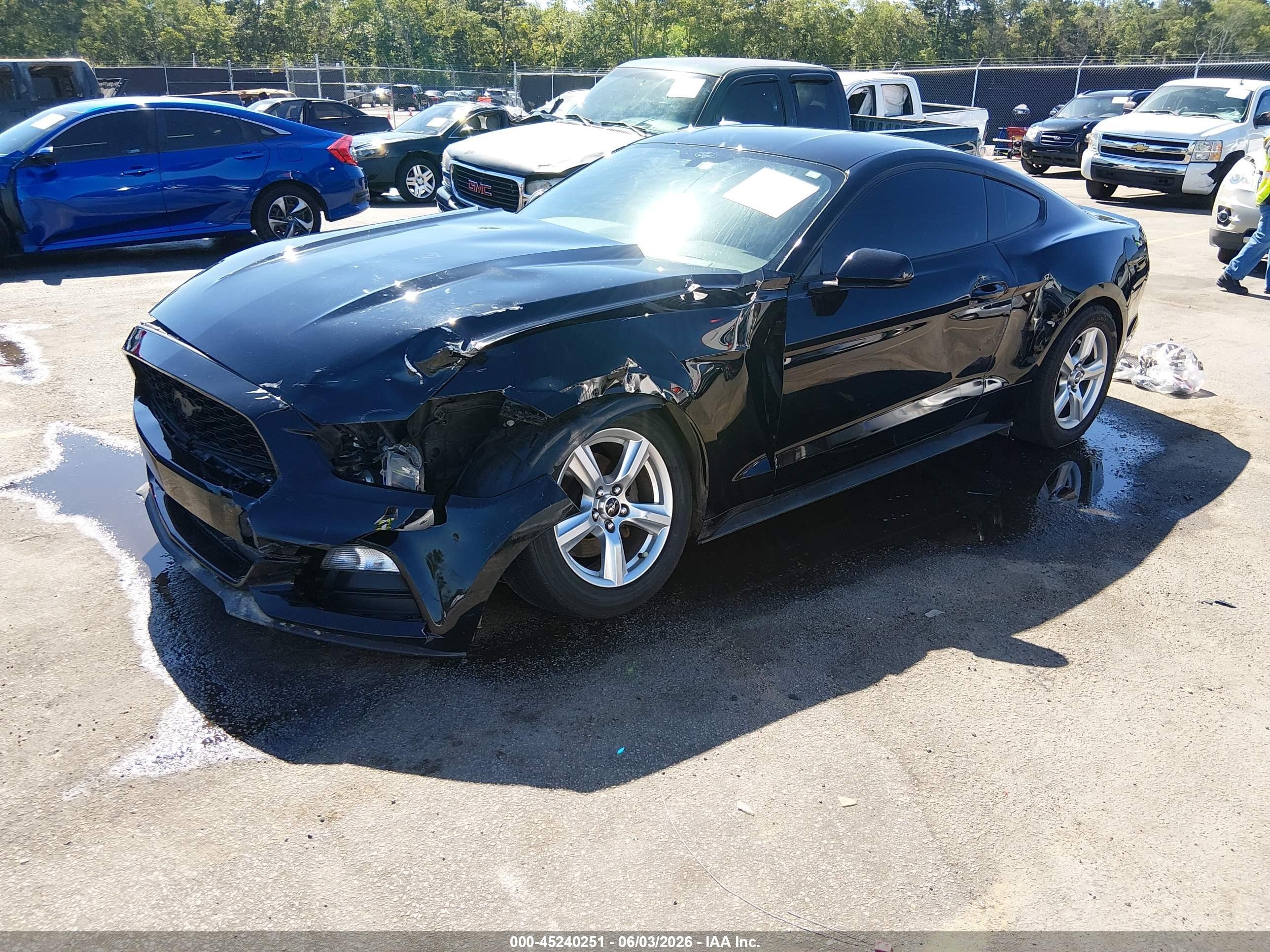 2015 Ford Mustang V6 Black vin: 1FA6P8AM3F5341769