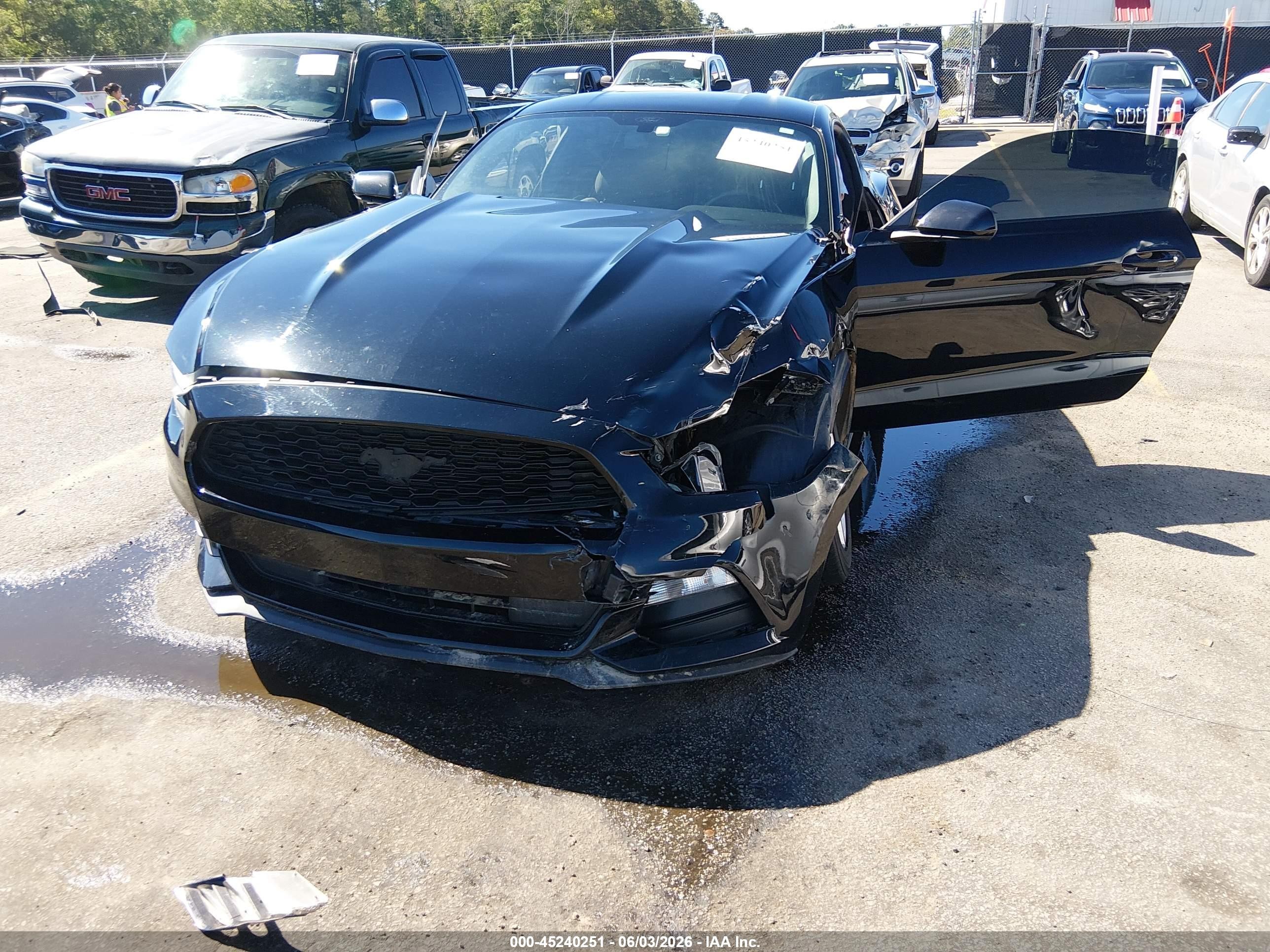 2015 Ford Mustang V6 Black vin: 1FA6P8AM3F5341769